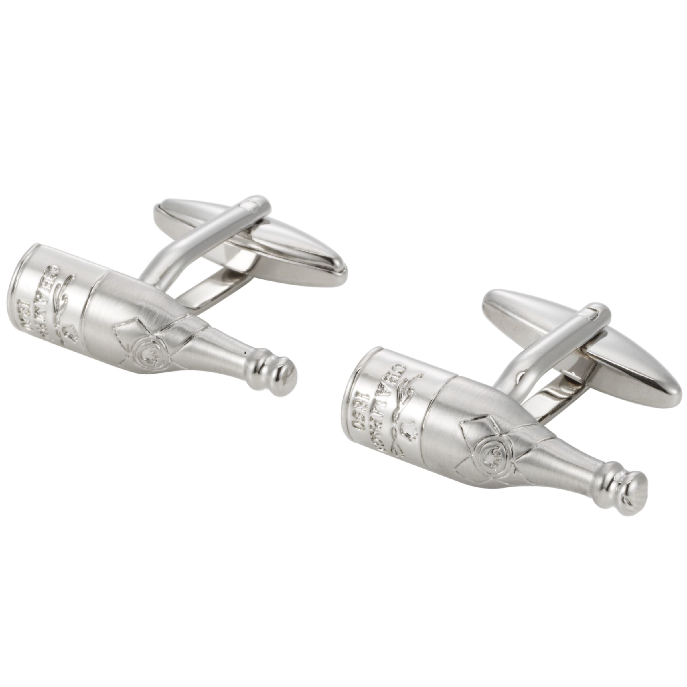 John Lewis Men John Lewis Novelty Champagne Cufflinks, Silver