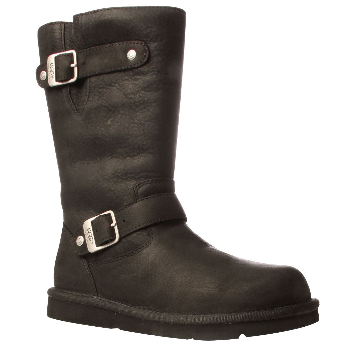 Ugg Kensington Leather Short Boots, Black at JohnLewis