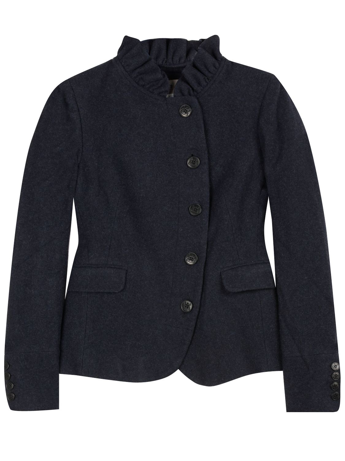 Jigsaw Flannel Asymmetric Jacket, Navy at John Lewis