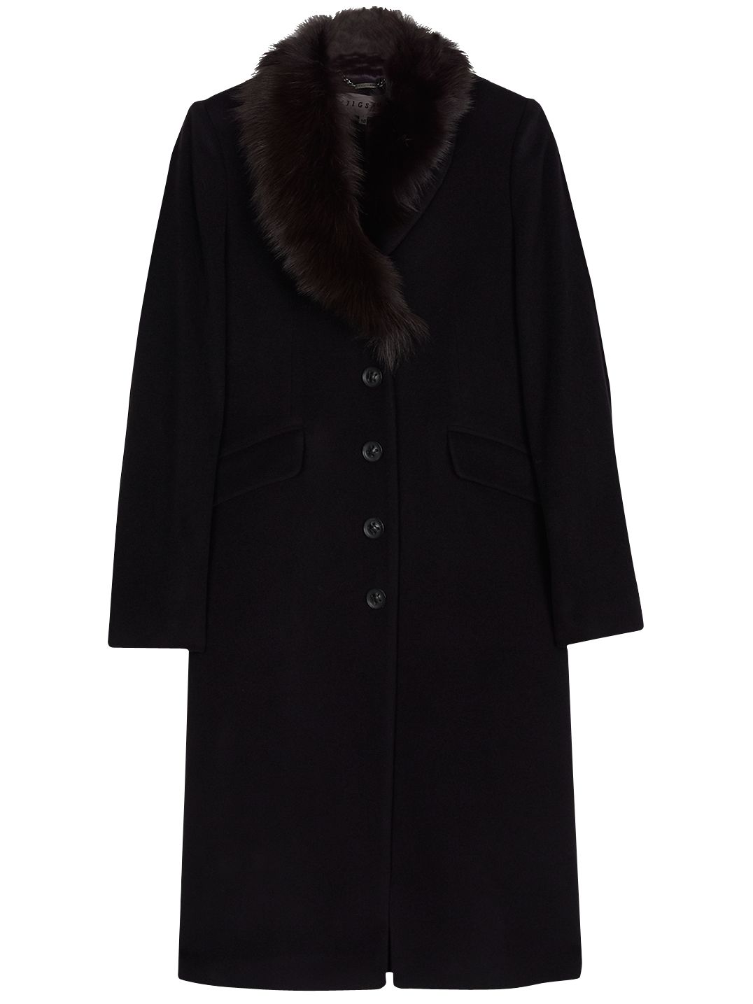 Jigsaw Soft Classic Coat, Black at John Lewis