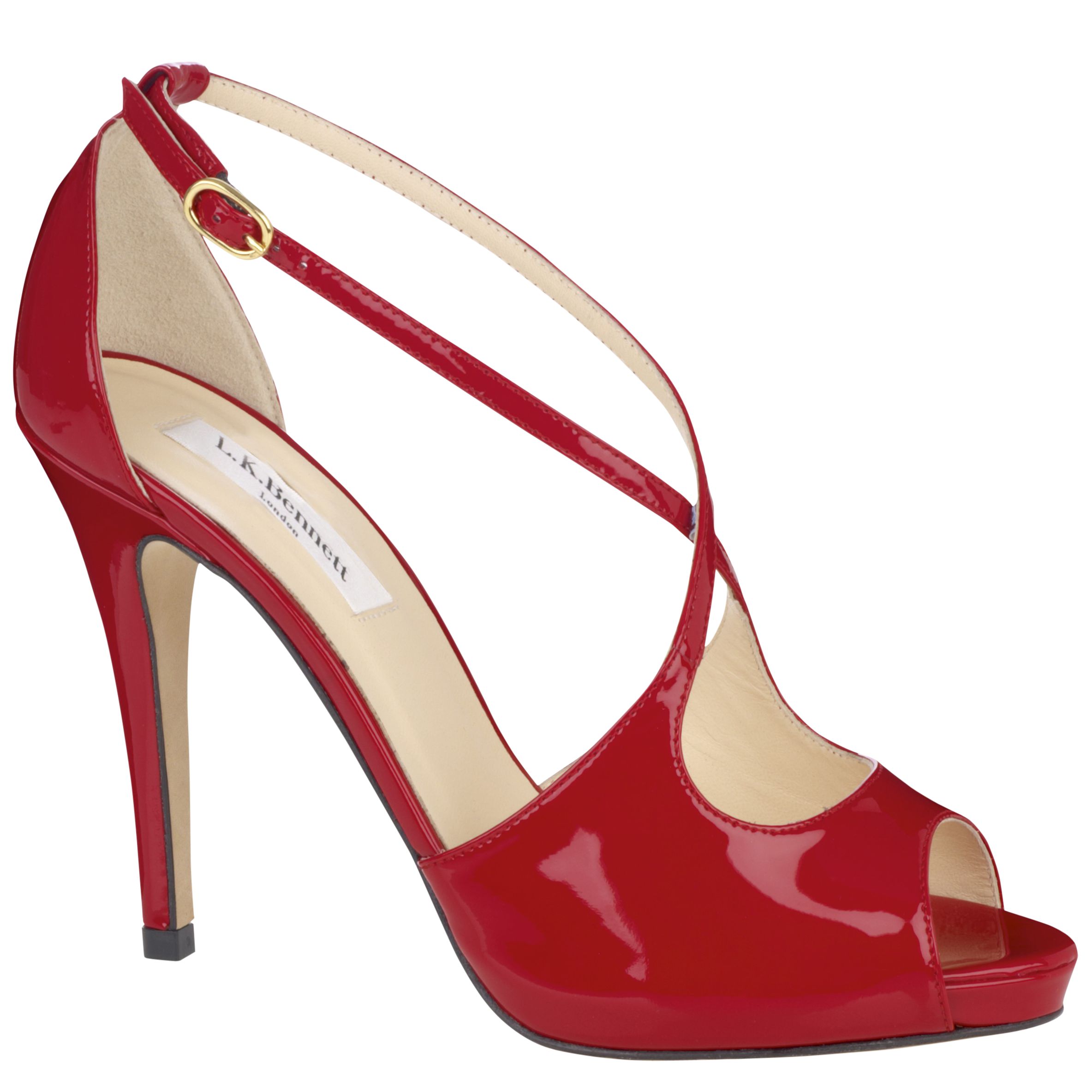 LK Bennett Flatiron Platform Sandals, Crimson at John Lewis