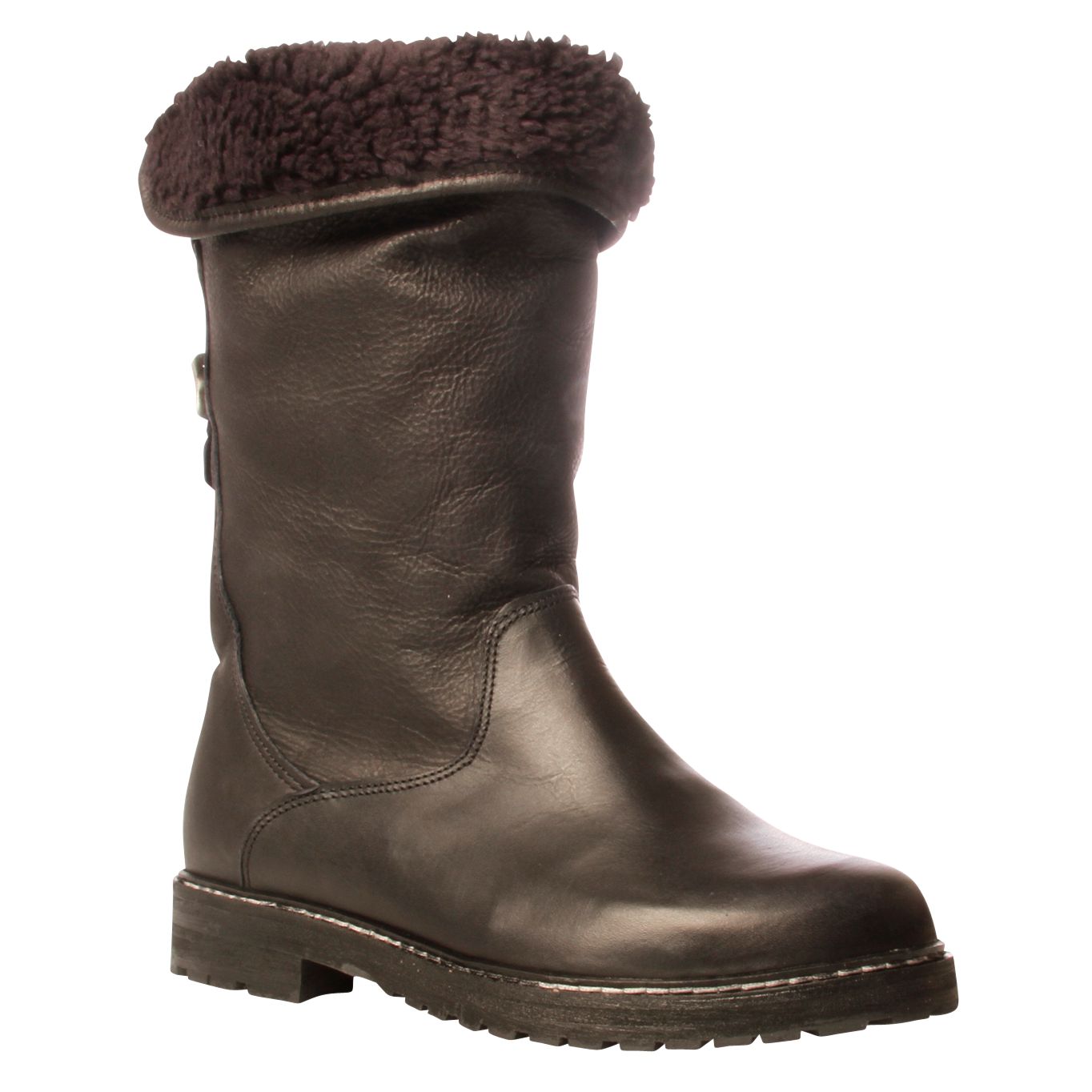 Carvela Weasel Snug Leather Boots, Black at John Lewis