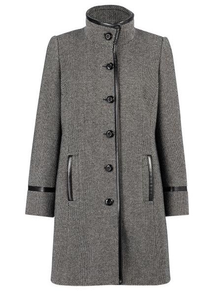 Windsmoor Ultimate Tweed City Coat, Black/white at John Lewis