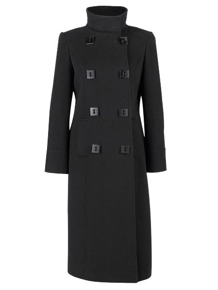 Windsmoor Square Button 3/4 Length Coat, Black at JohnLewis
