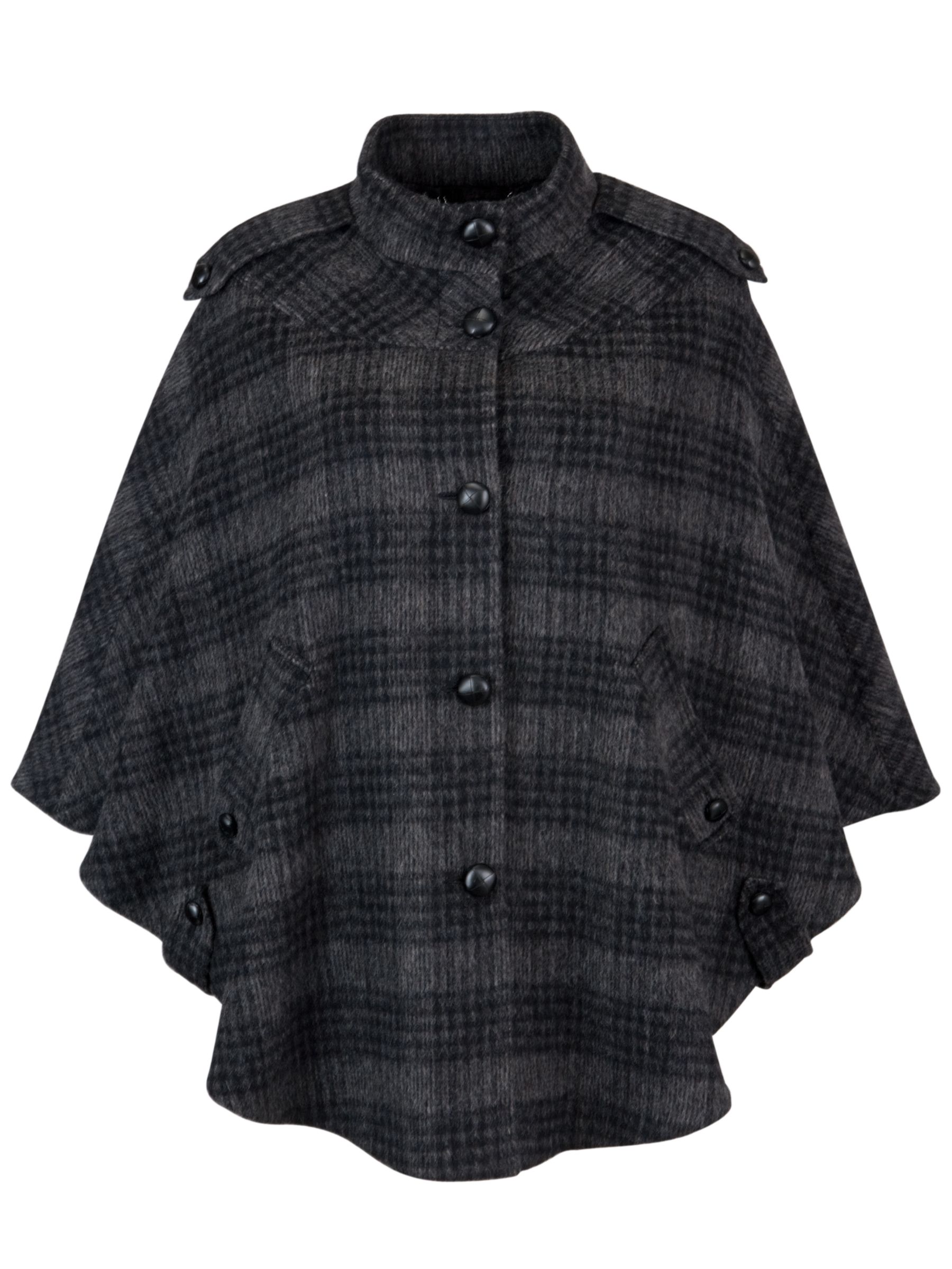 Whistles Deidre Tweed Cape, Black/Multi at John Lewis