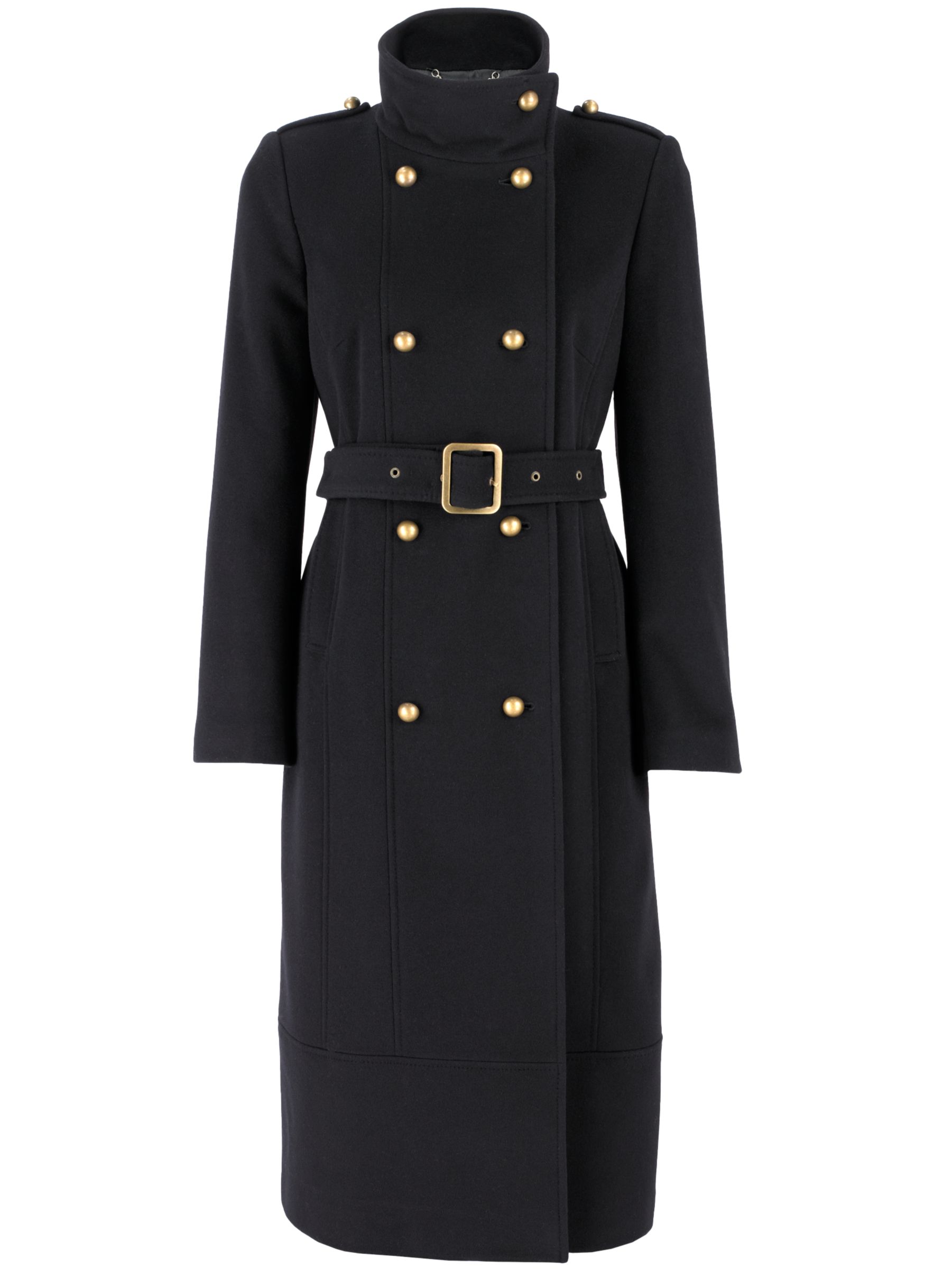 WIndsmoor Military ¾ Length Coat, Black at JohnLewis