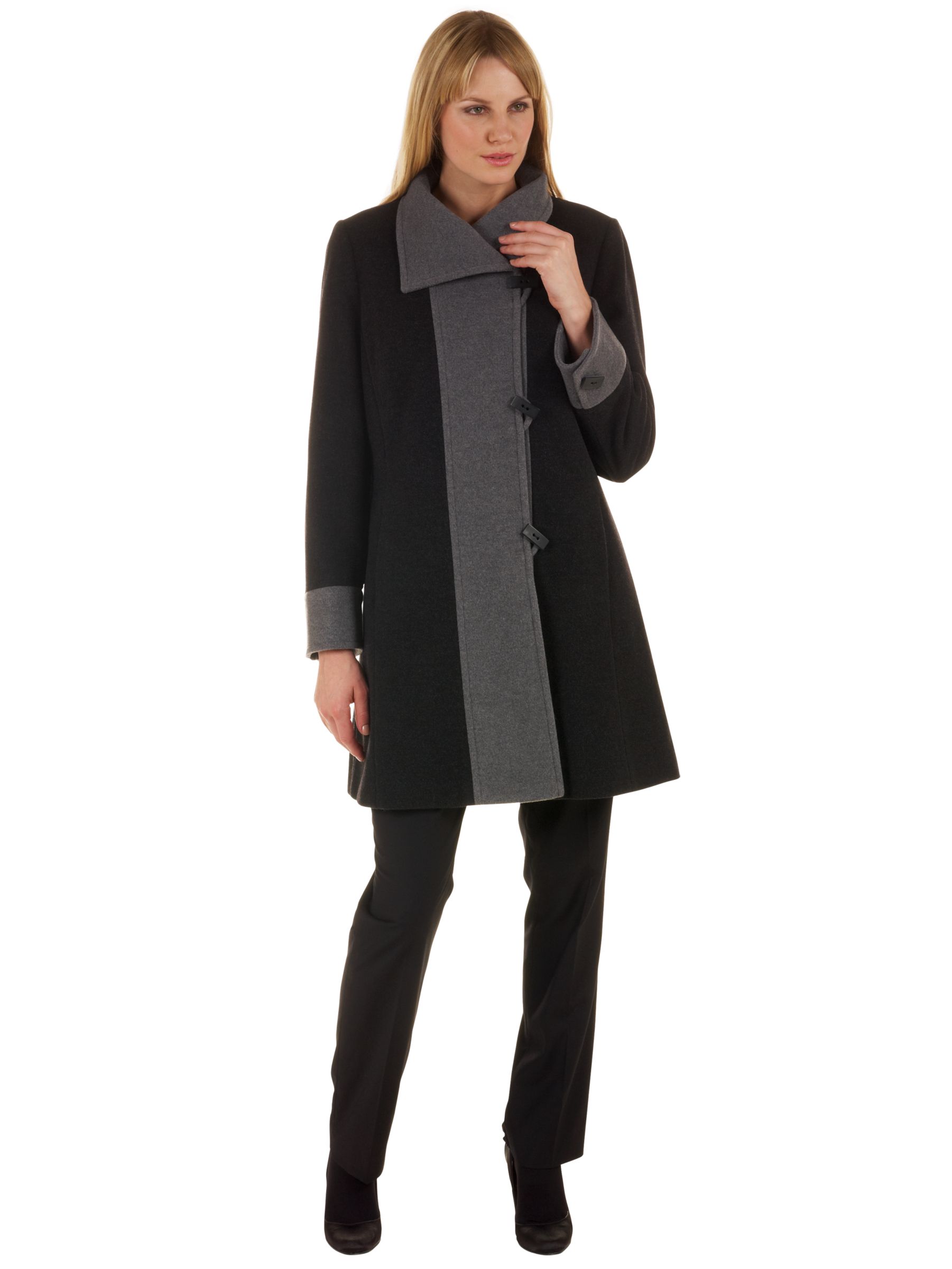Windsmoor Colour Block Short Coat, Smoke, 10 at John Lewis