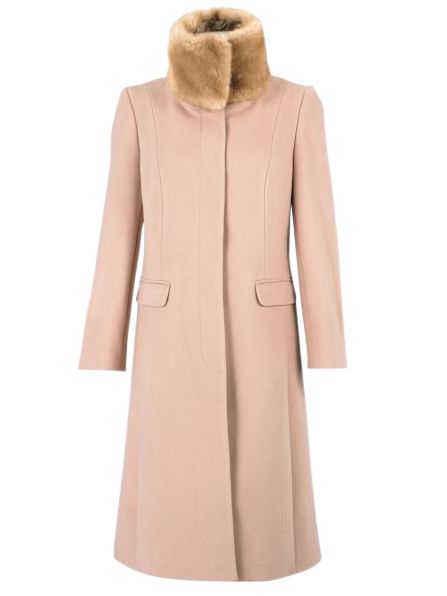 Windsmoor Fur Collar 3/4 Coat, Camel, 10 at John Lewis