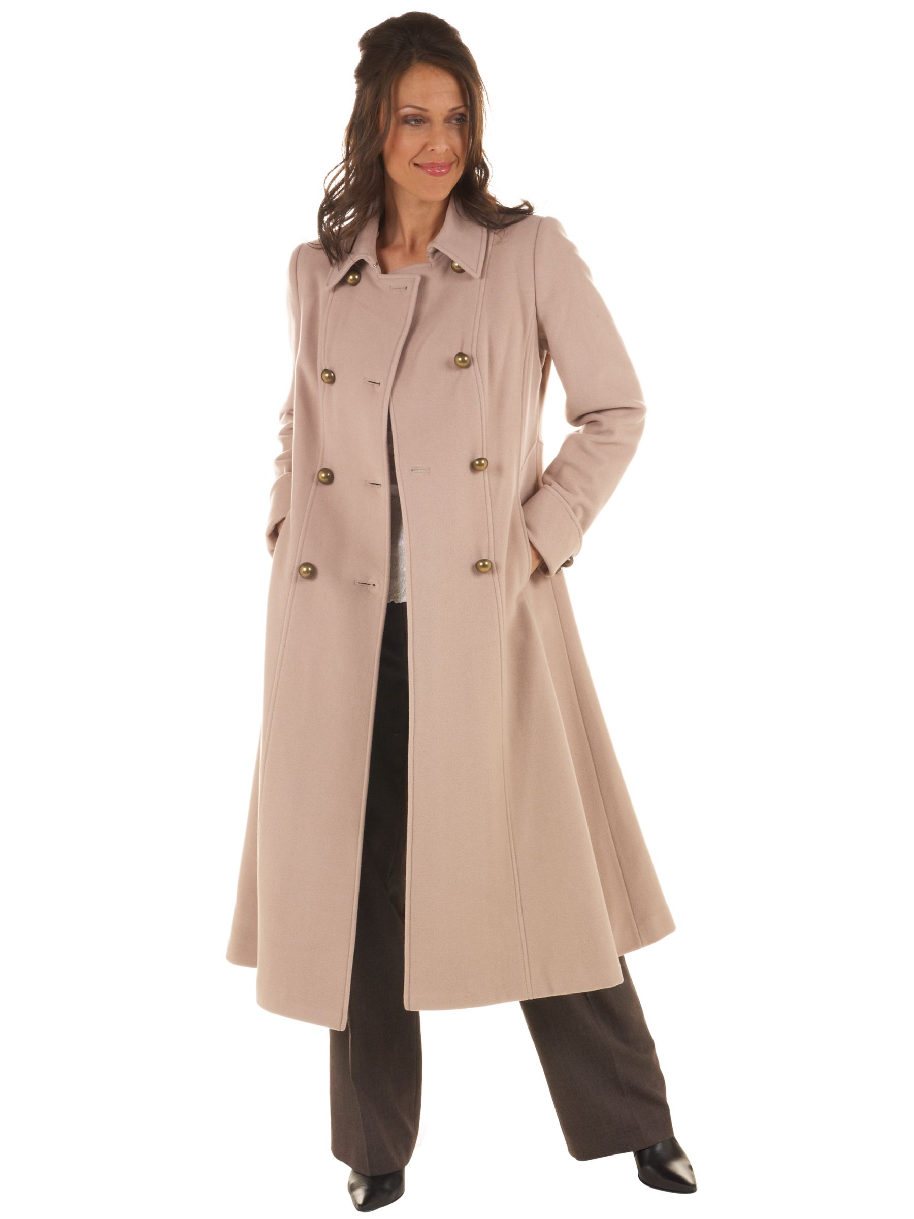 Windsmoor Fur Collar Long Coat, Camel at John Lewis