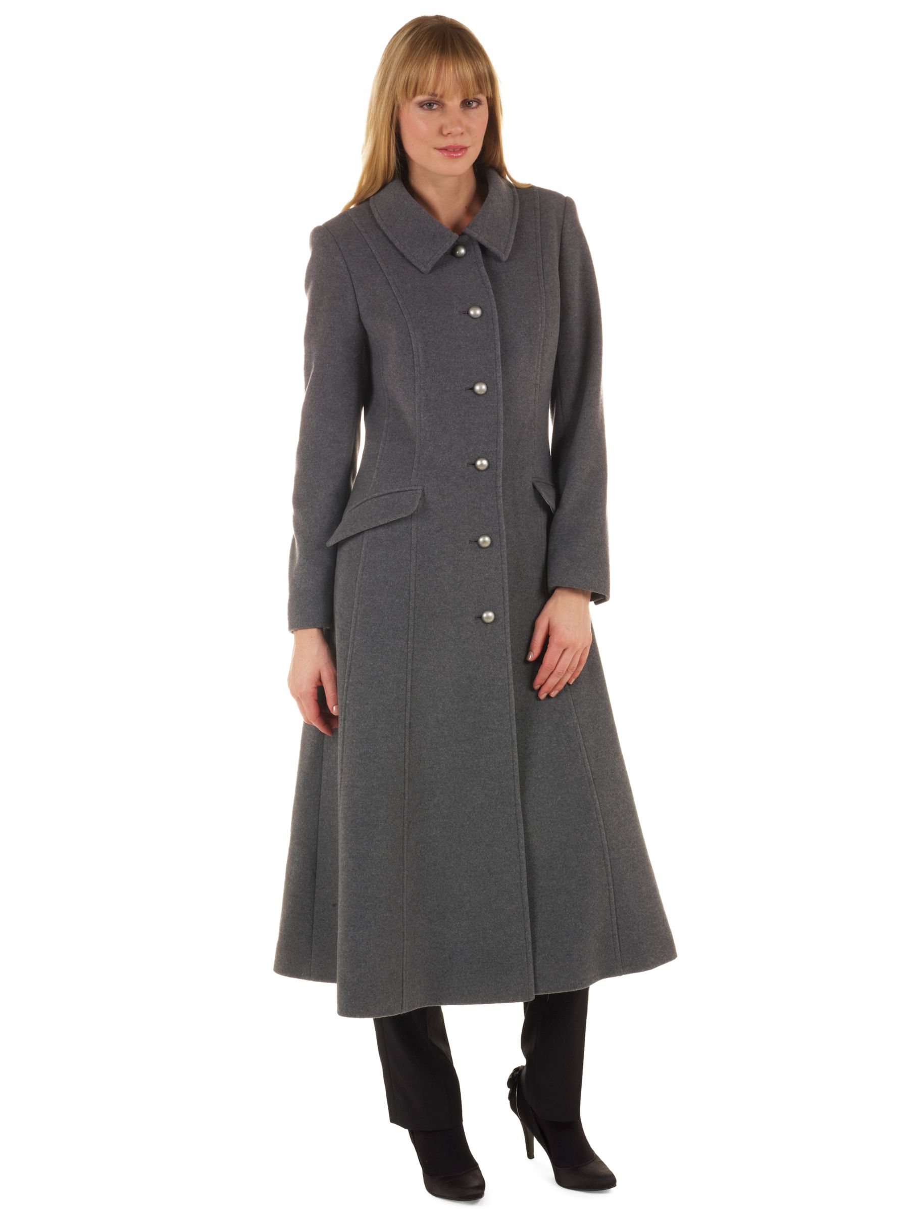 Windsmoor Fur Collar Long Coat, Smoke at John Lewis