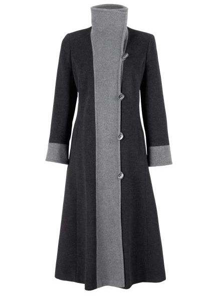 Windsmoor Colour Block Long Coat, Smoke at JohnLewis