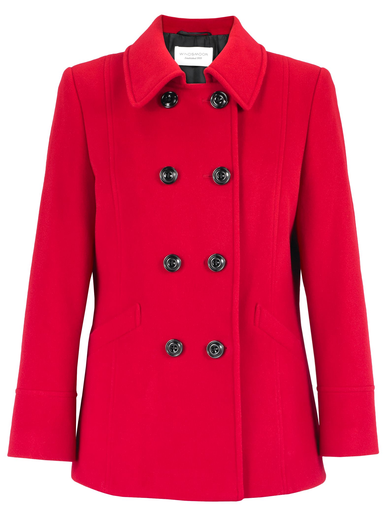 Windsmoor Double Breasted Short Coat, Red, 10 at JohnLewis