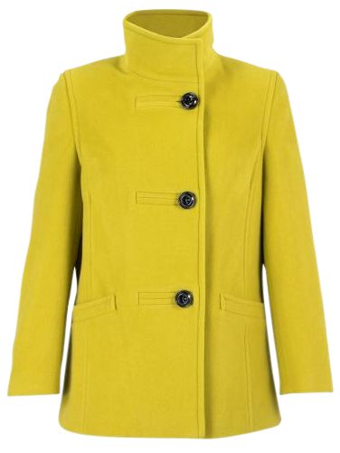 Windsmoor Chartreuse Short Coat, Mustard, 10 at John Lewis