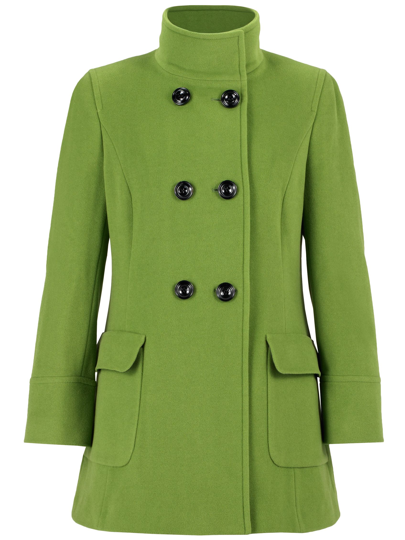 Windsmoor Funnel Neck Coat, Green, 10 at JohnLewis