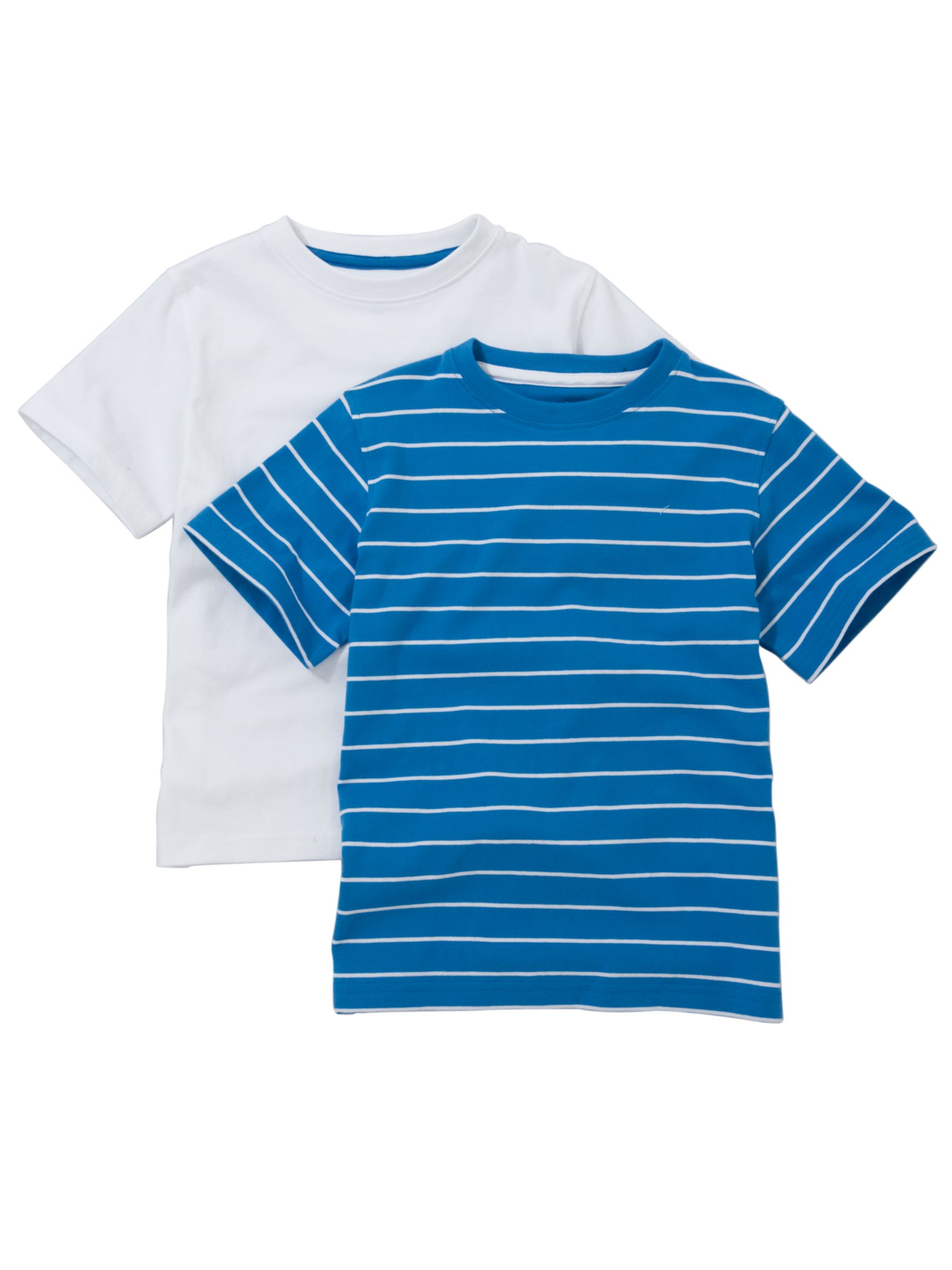 Stripe Print and Plain T-Shirts,