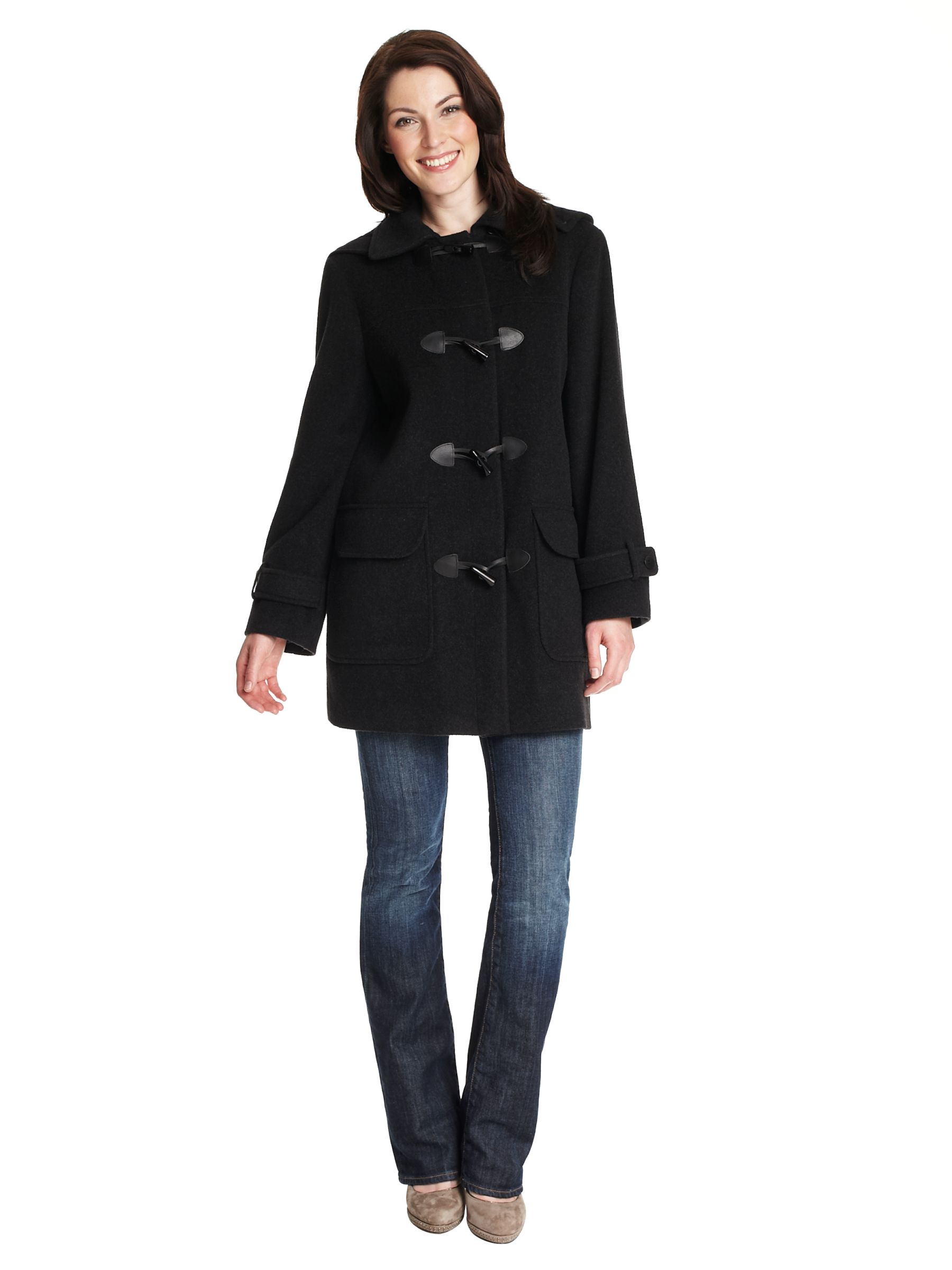 Four Seasons Traditional Wool Duffle Coat, Grey at JohnLewis