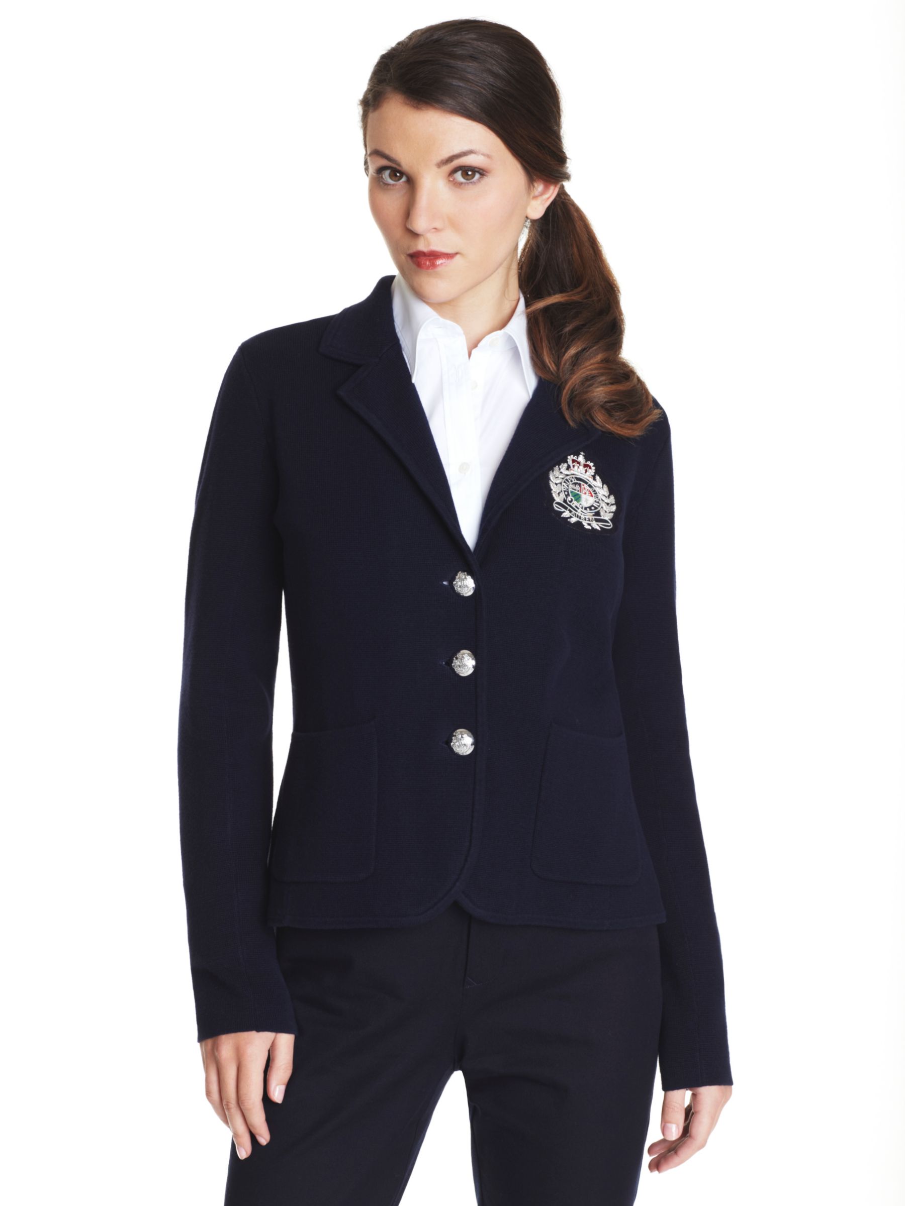 Lauren By Ralph Lauren Almaze Long Sleeve Blazer, Navy at John Lewis