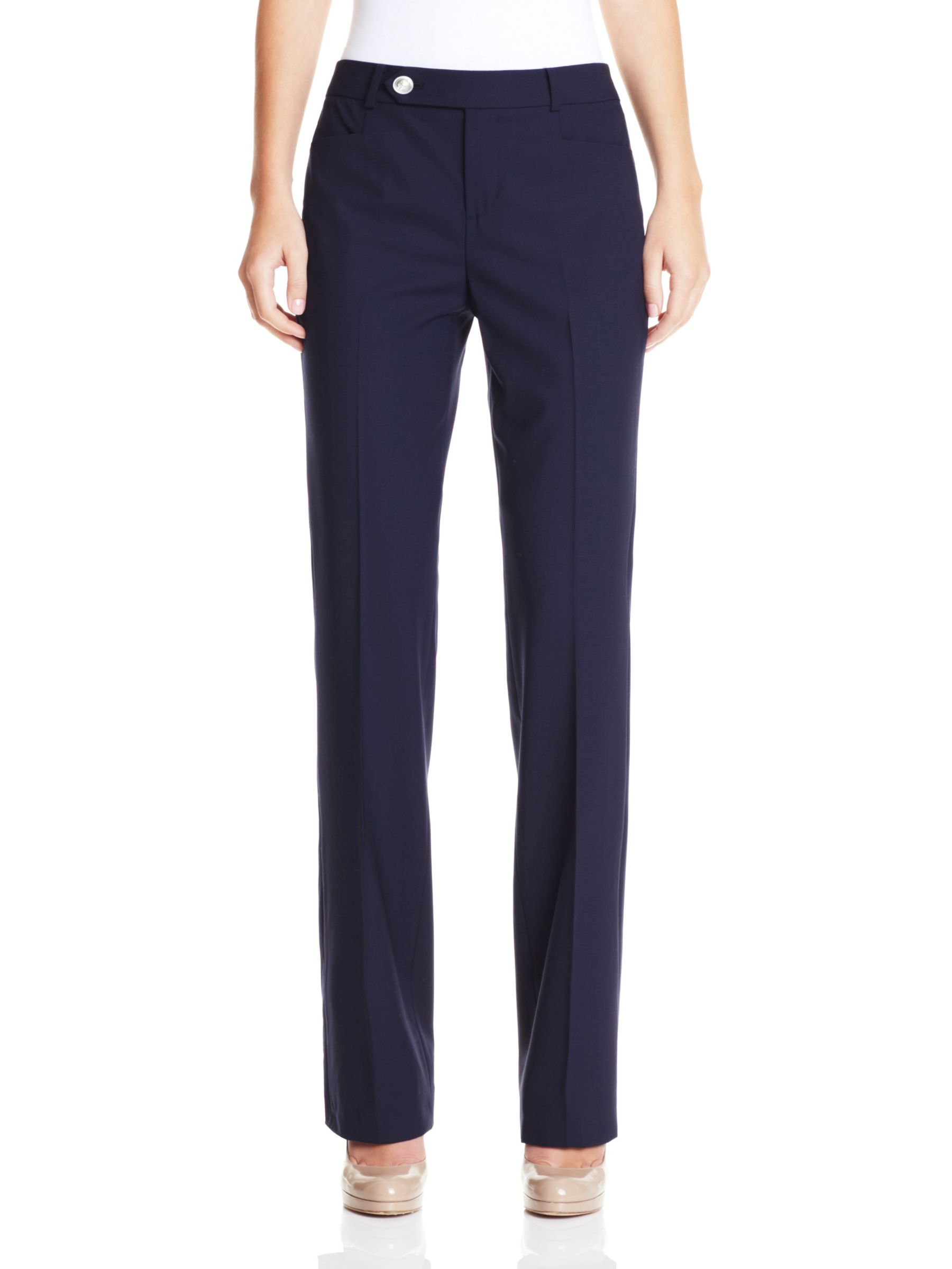 Lauren By Ralph Lauren Adelle Modern Straight Cut Trousers, Navy at John Lewis