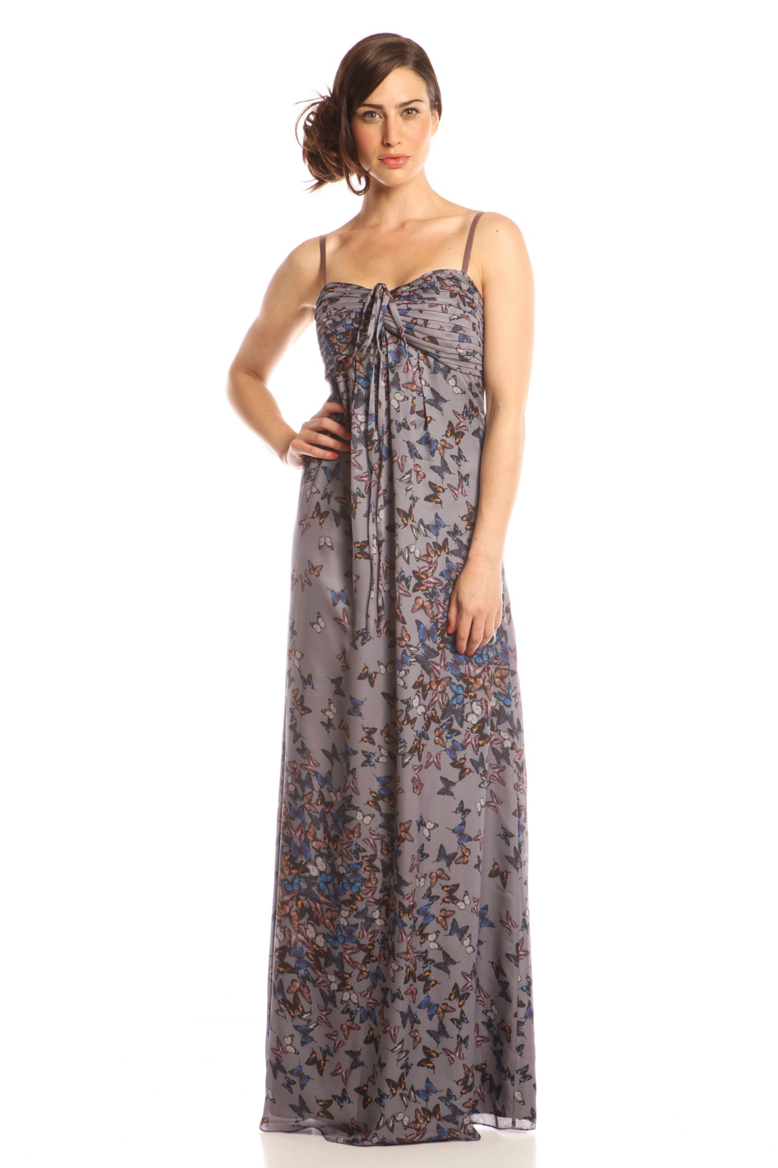 Ted Baker Calipso Printed Maxi Dress, Grey/mix at JohnLewis