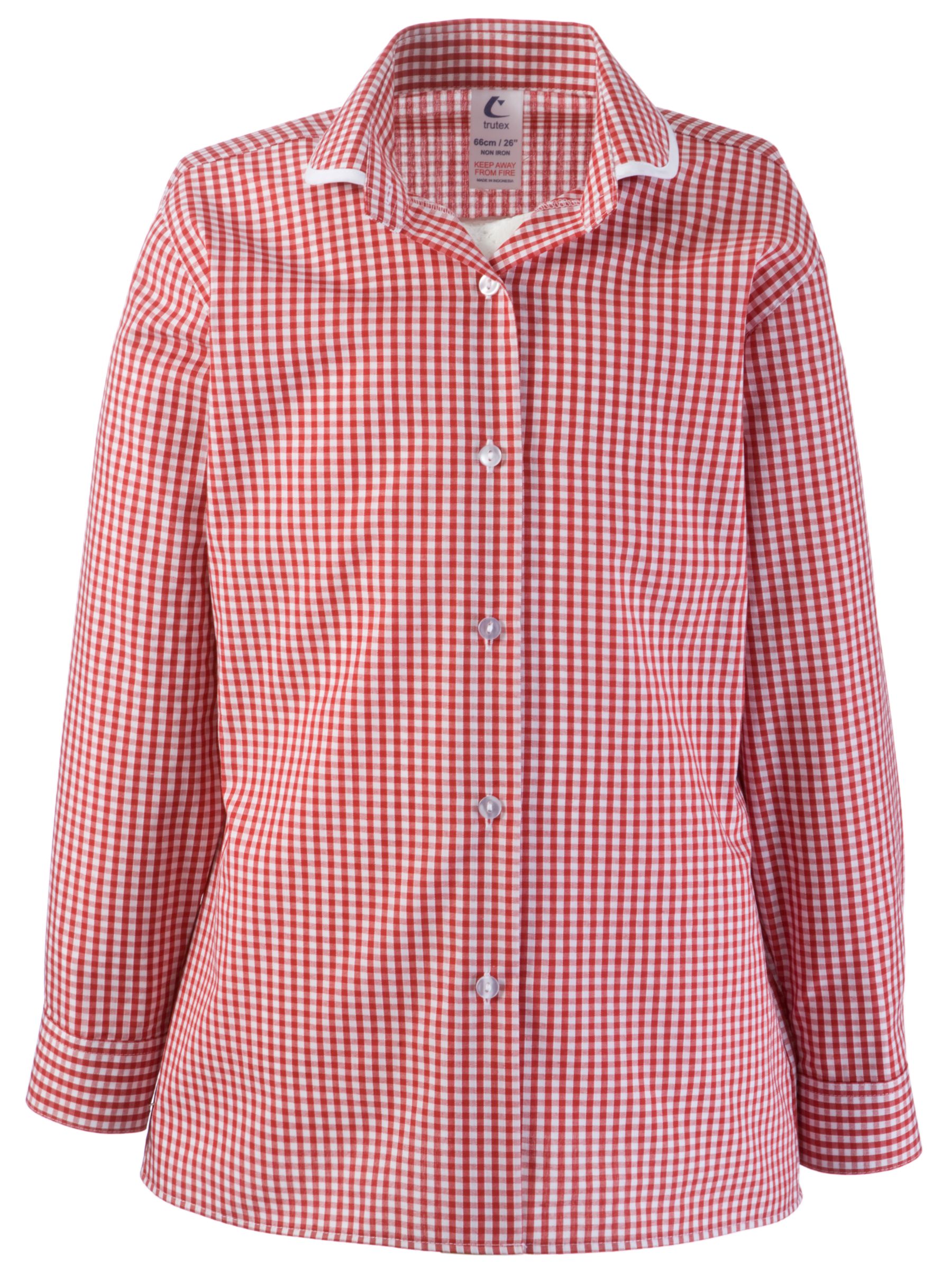 Other Schools School Girls Gingham Blouse, Twin Pack, Red
