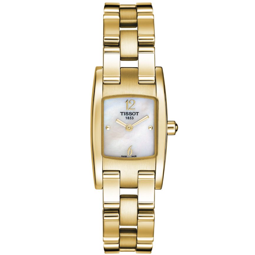 Tissot T0421093311700 Women's Rectangular Dial Gold Bracelet Watch at John Lewis