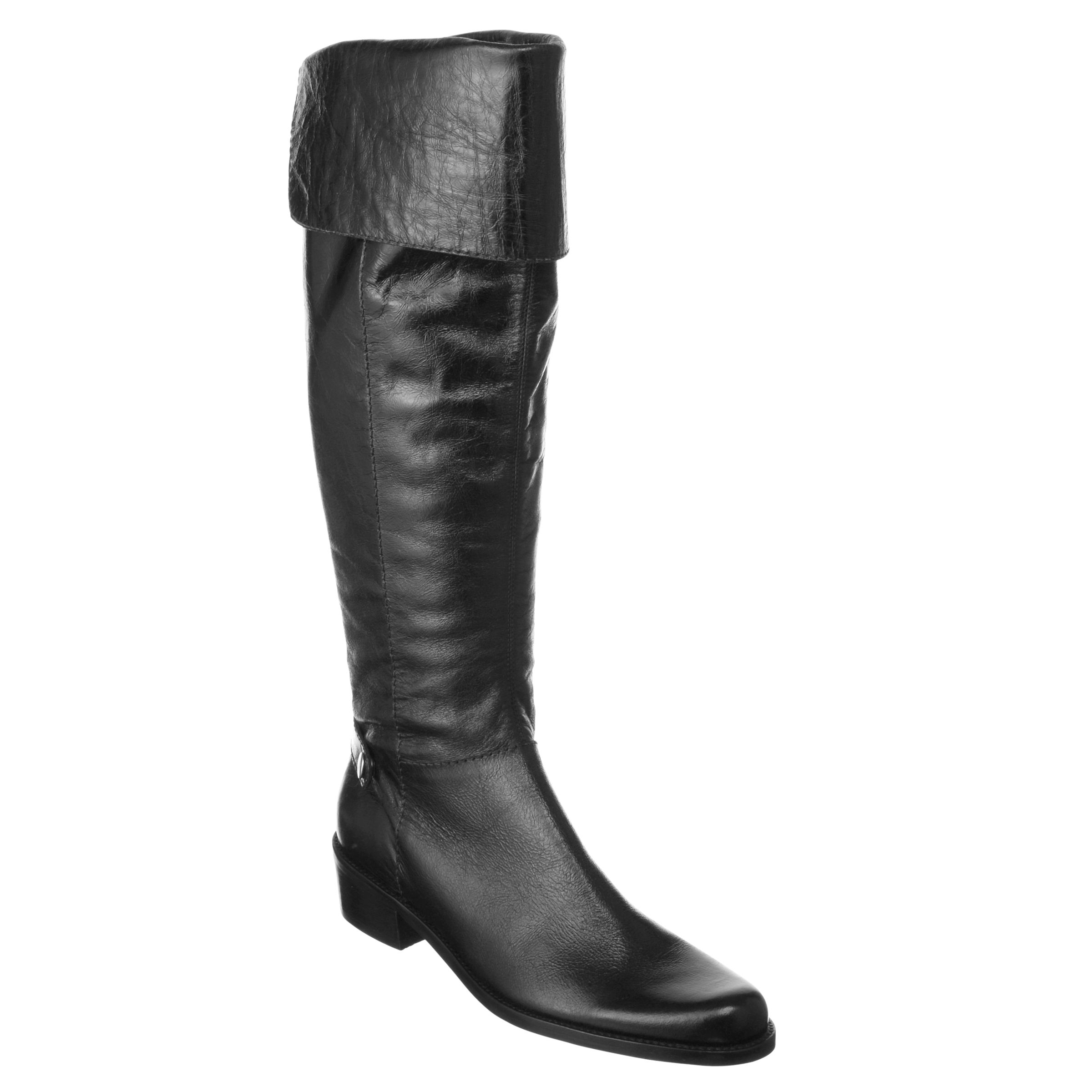 Dune Gully Back Zip Riding Over The Knee Boots, Black at John Lewis