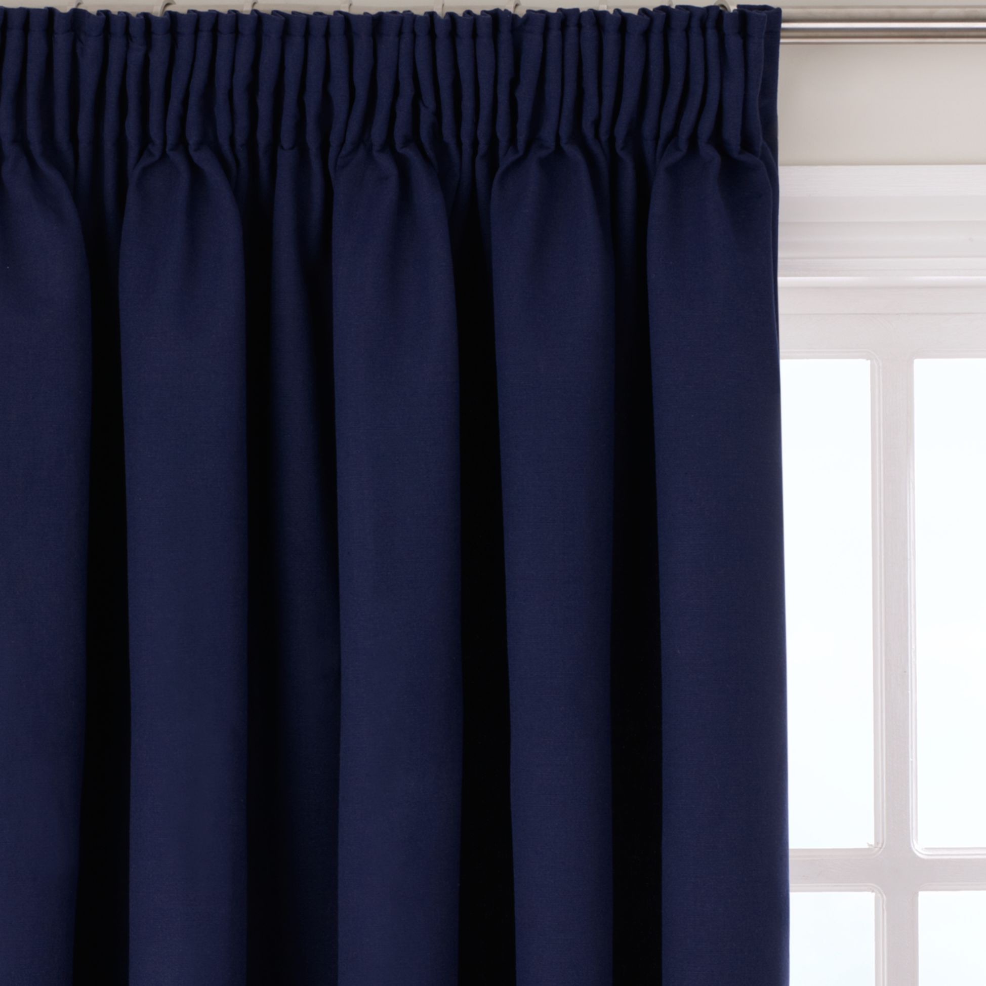 Cotton Rib Eyelet Curtains, Navy