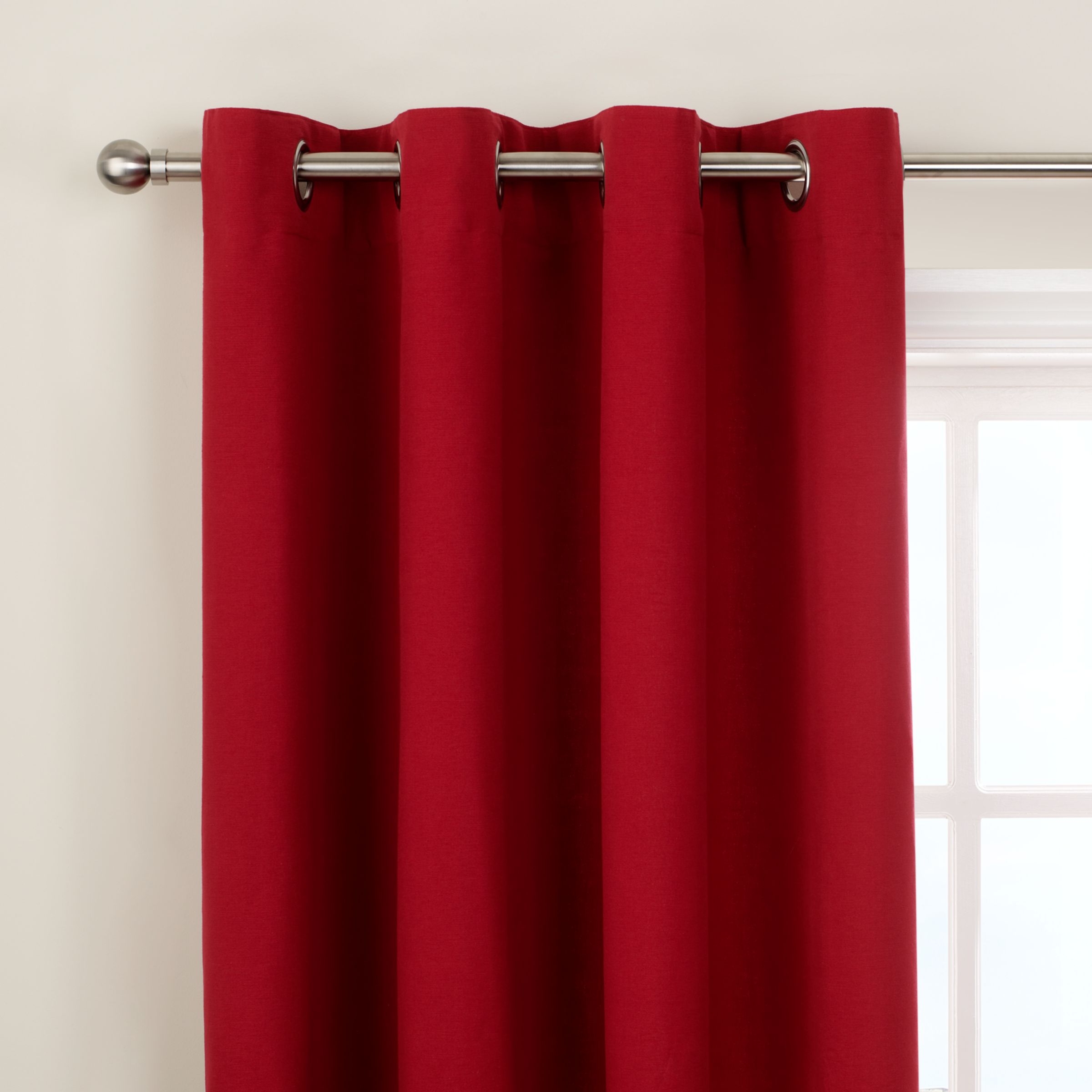 John Lewis Cotton Ribbed Eyelet Curtains, Lacquer