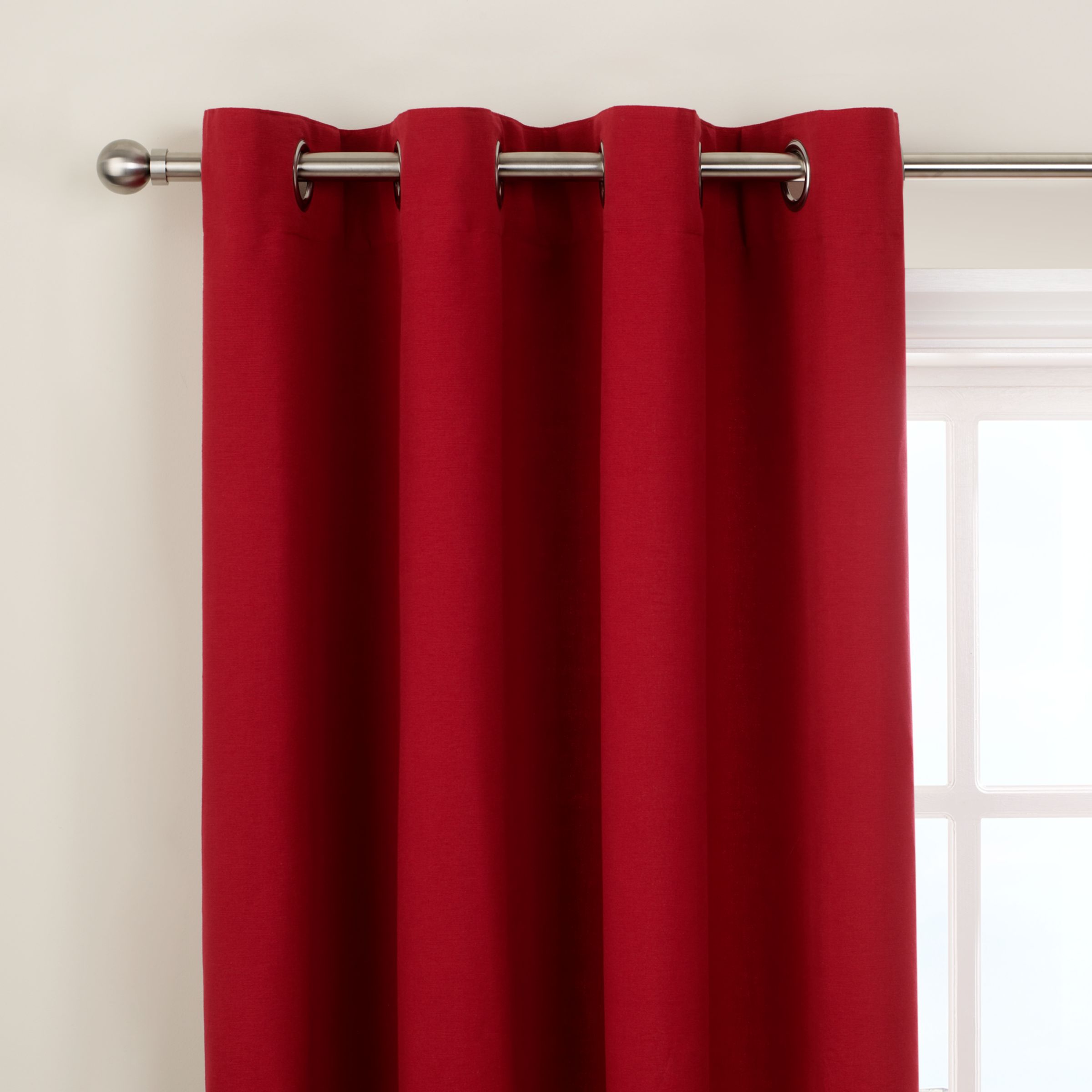 John Lewis Cotton Rib Eyelet Curtains, Fennel