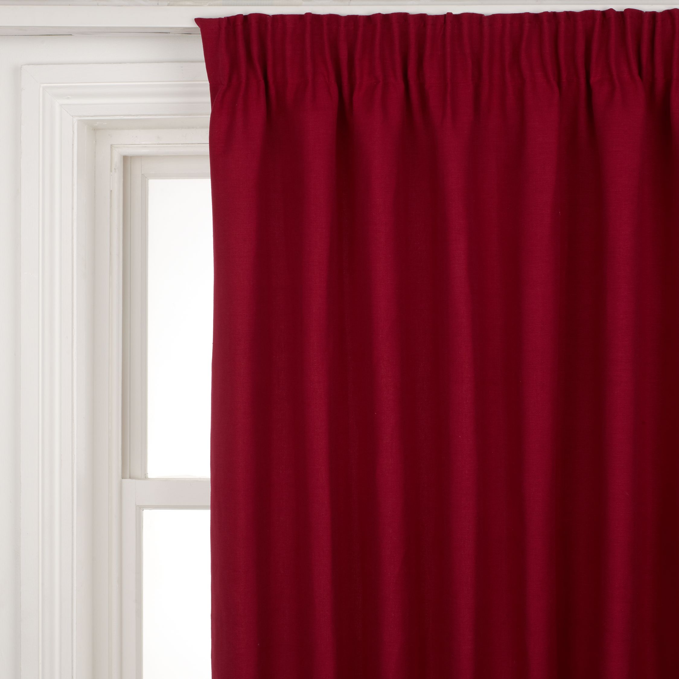John Lewis Cotton Rib Pencil Pleat Curtains,