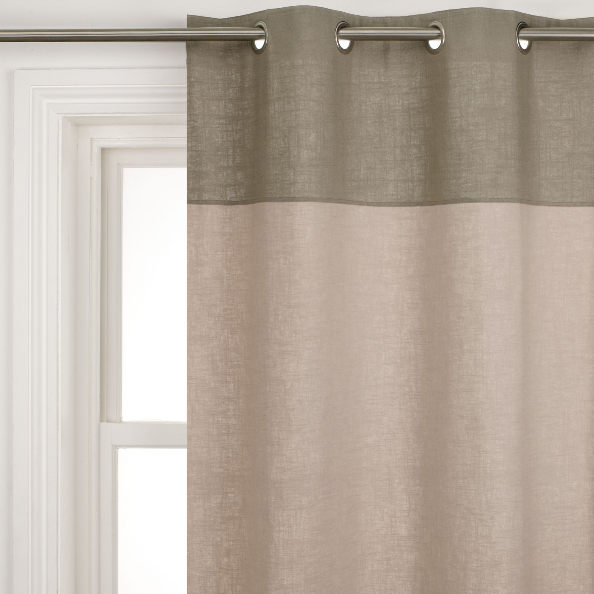 John Lewis Linen Blend Eyelet Curtains, Natural