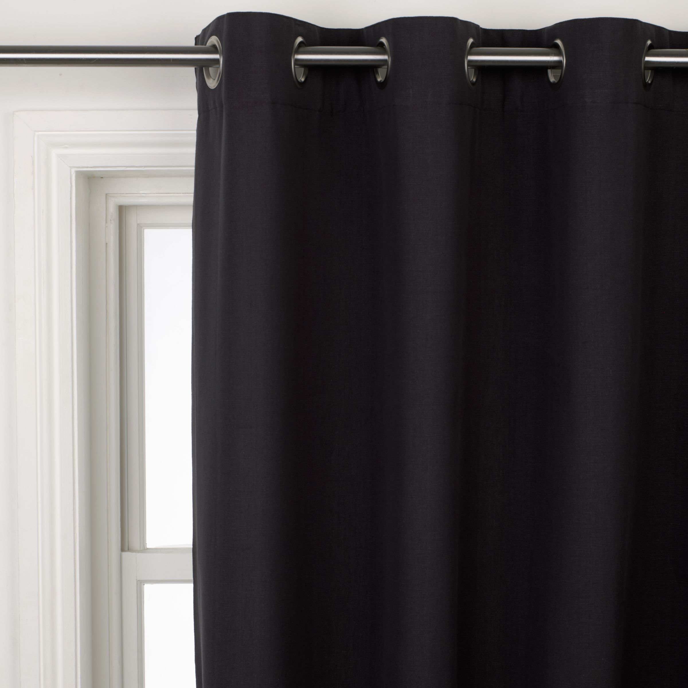 John Lewis Cotton Rib Eyelet Curtains, Steel