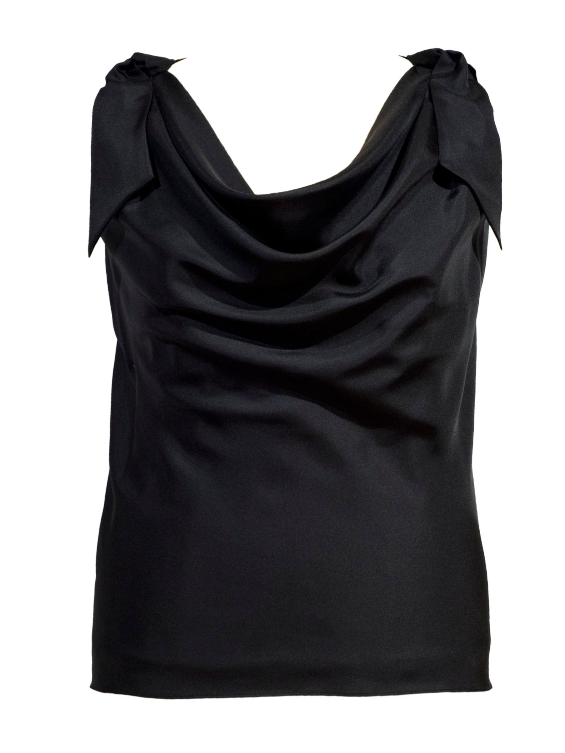 Knot Shoulder Blouse, Black