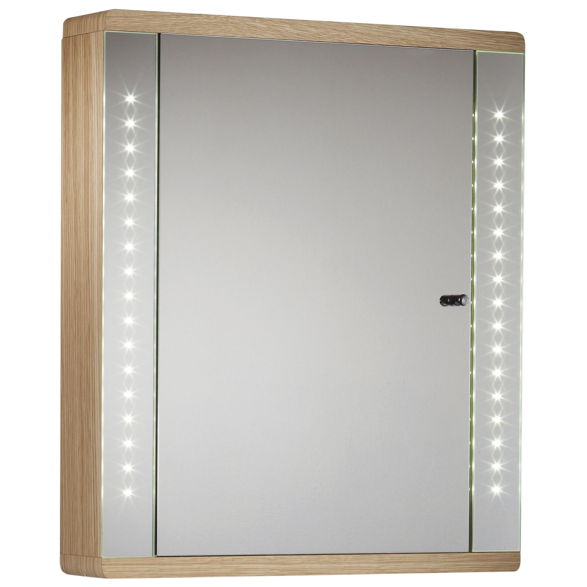 Instinct Integrated LED Bathroom Cabinet, Oak at John Lewis