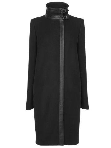 Jaeger Buckle Collar Coat, Black at JohnLewis