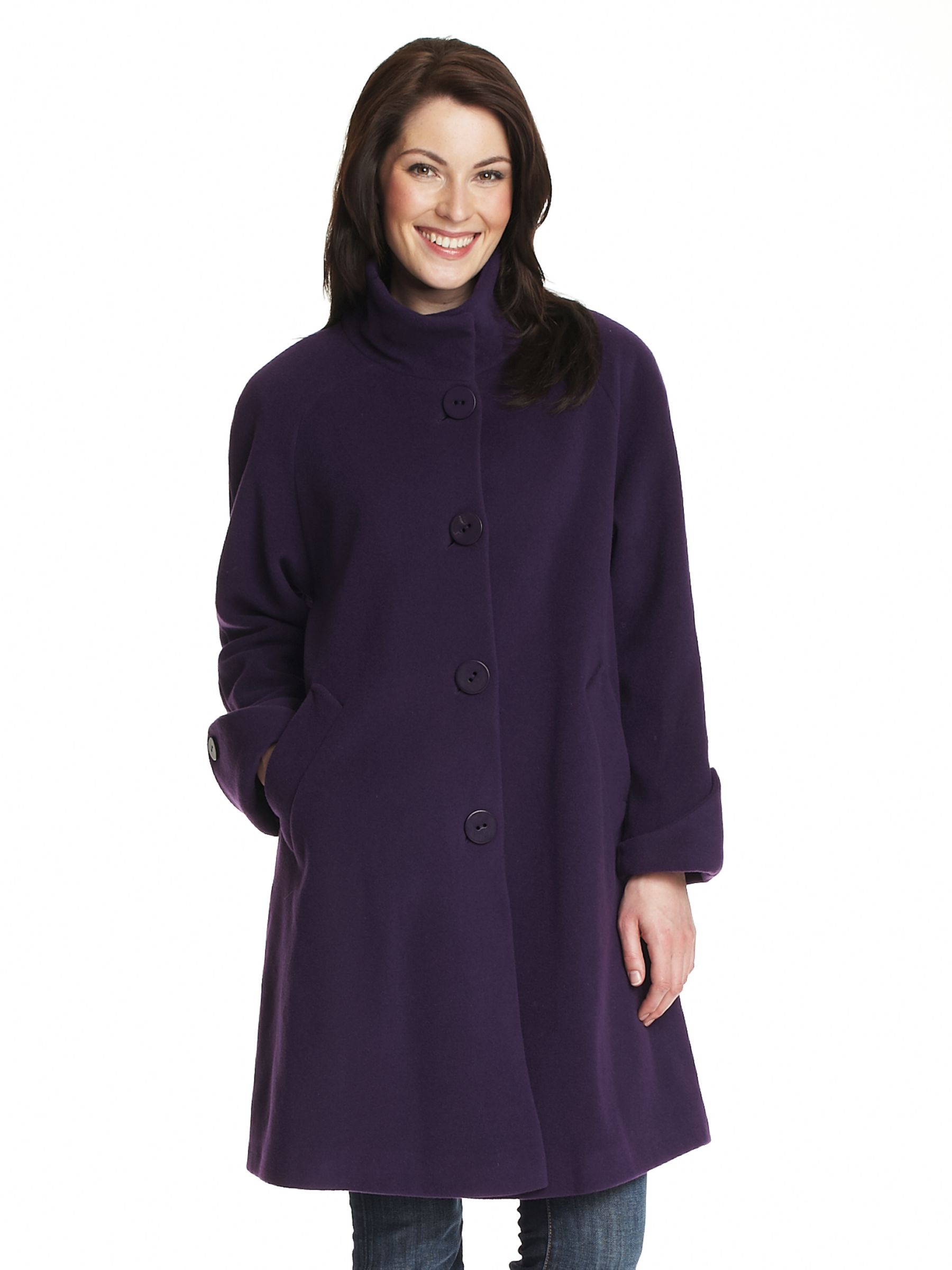 John Lewis Women Jane Swing Coat, Purple at John Lewis