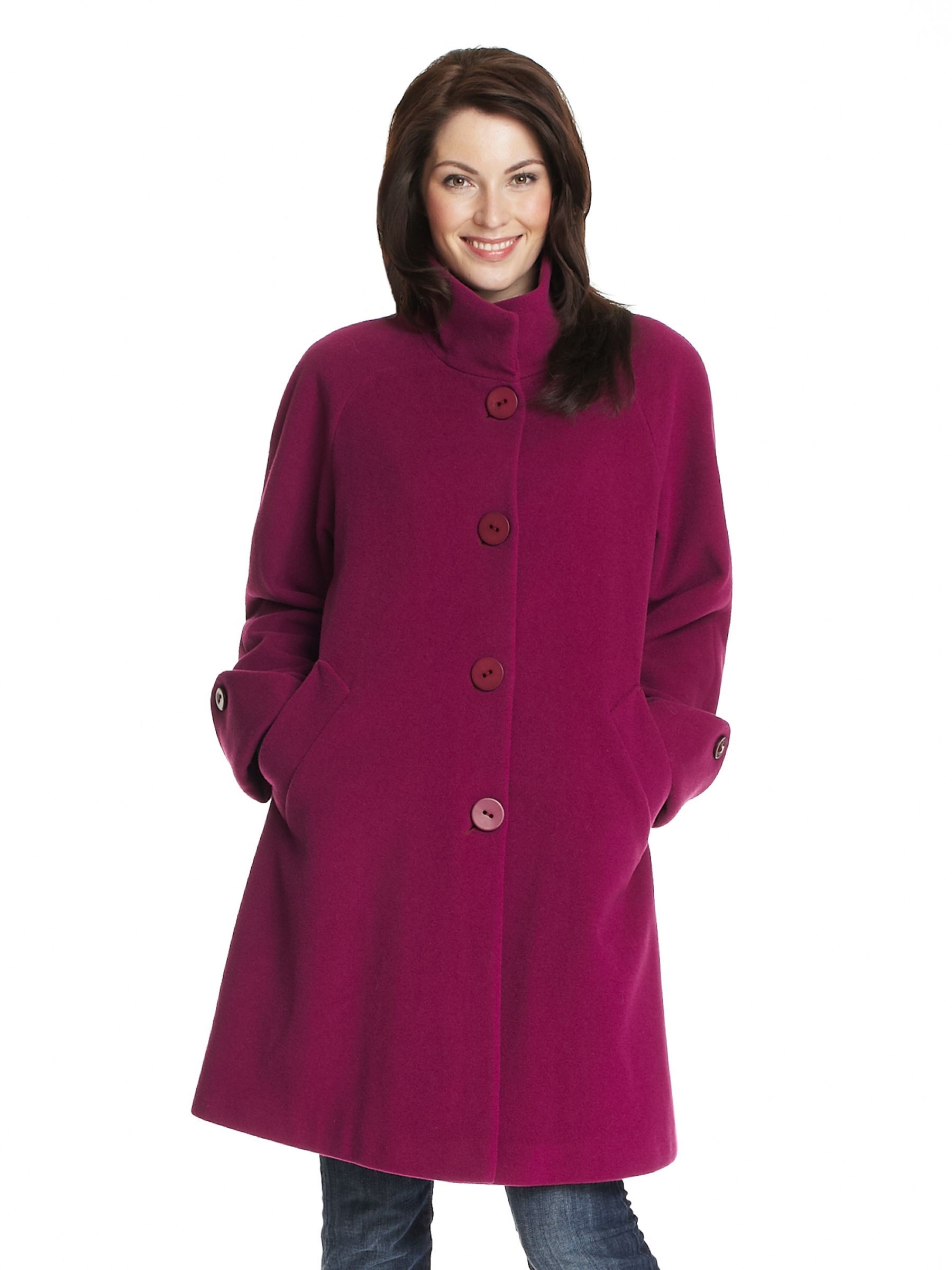 John Lewis Women Jane Swing Coat, Mulberry at John Lewis