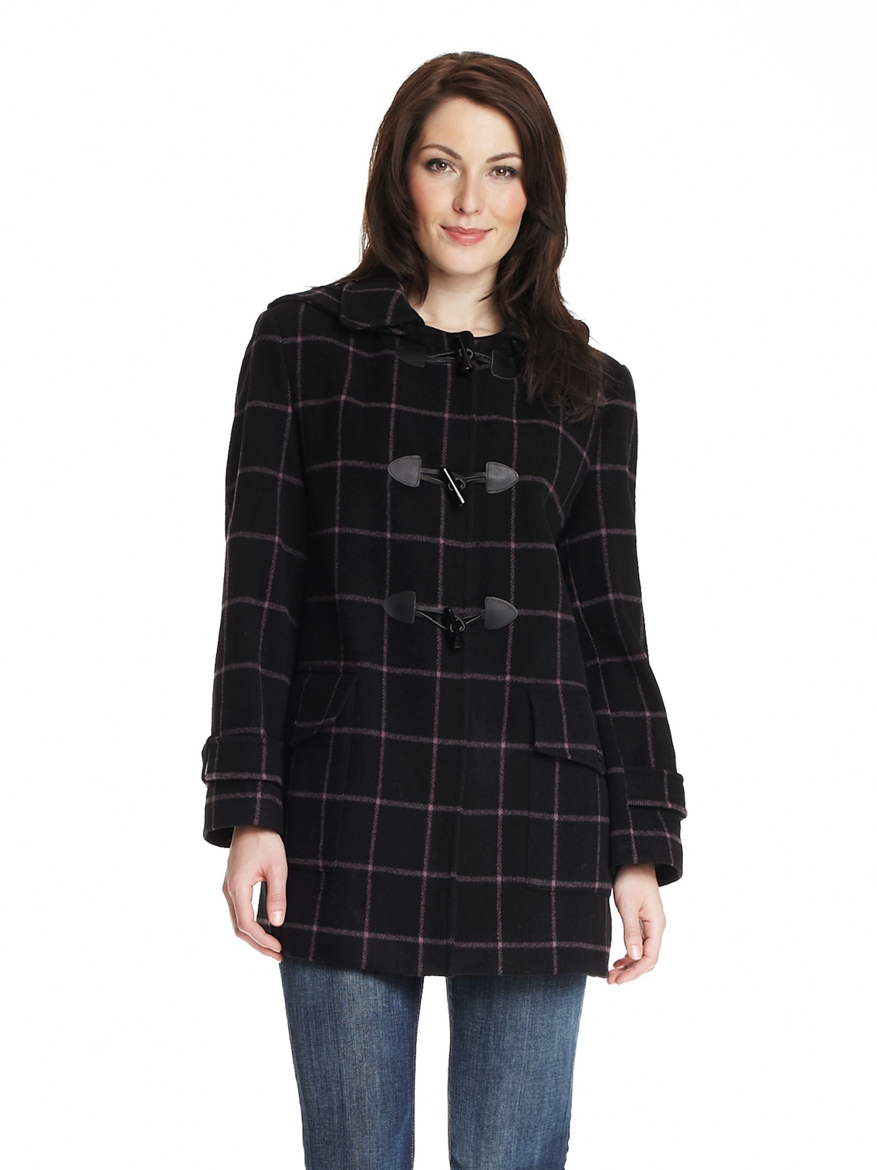 Four Seasons Wool Duffle Coat, Black at JohnLewis