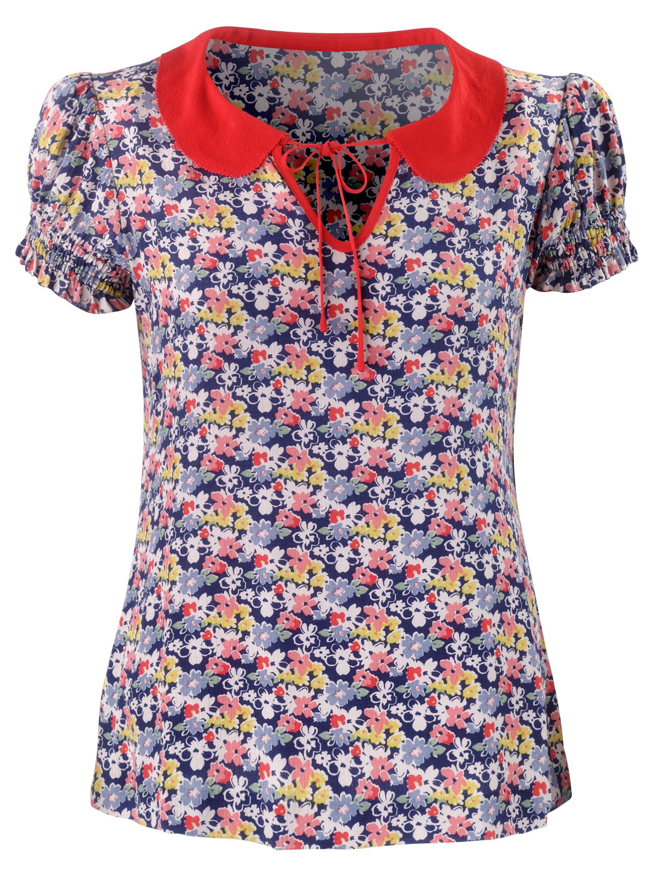 Cath Kidston Edith Jazz Floral Blouse, Navy