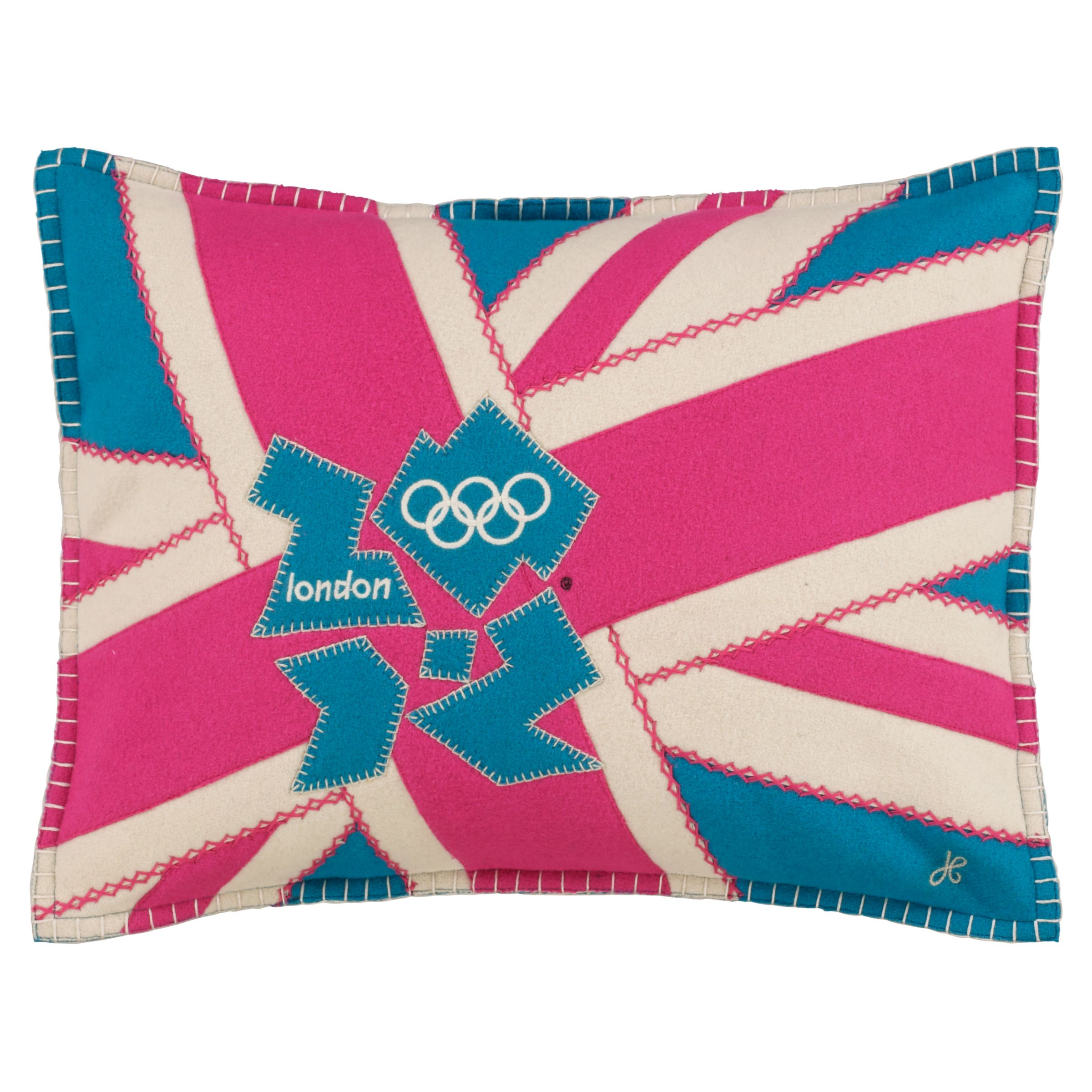Jan Constantine Crazy Union Jack Cushion, Pink