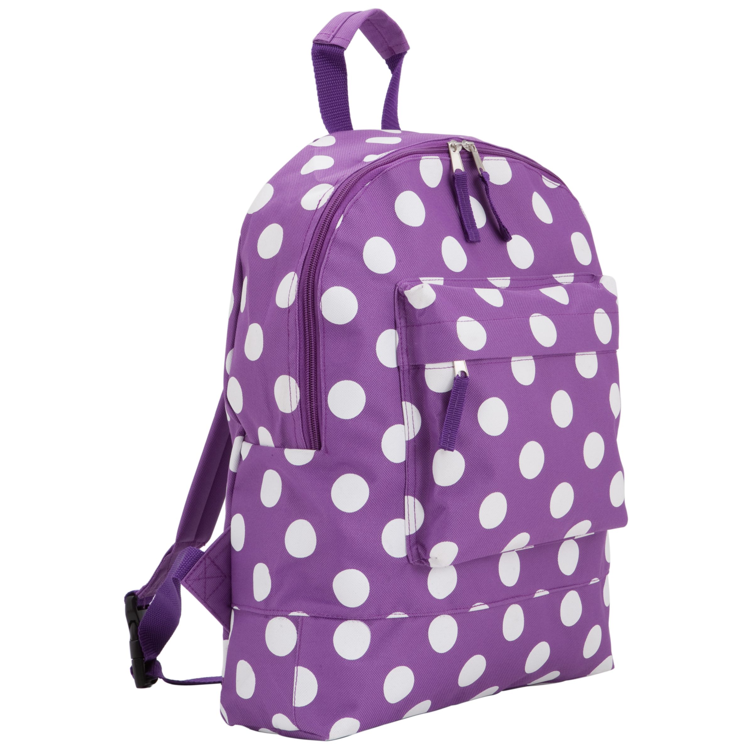 John Lewis Girl Spot Print Rucksack, Purple