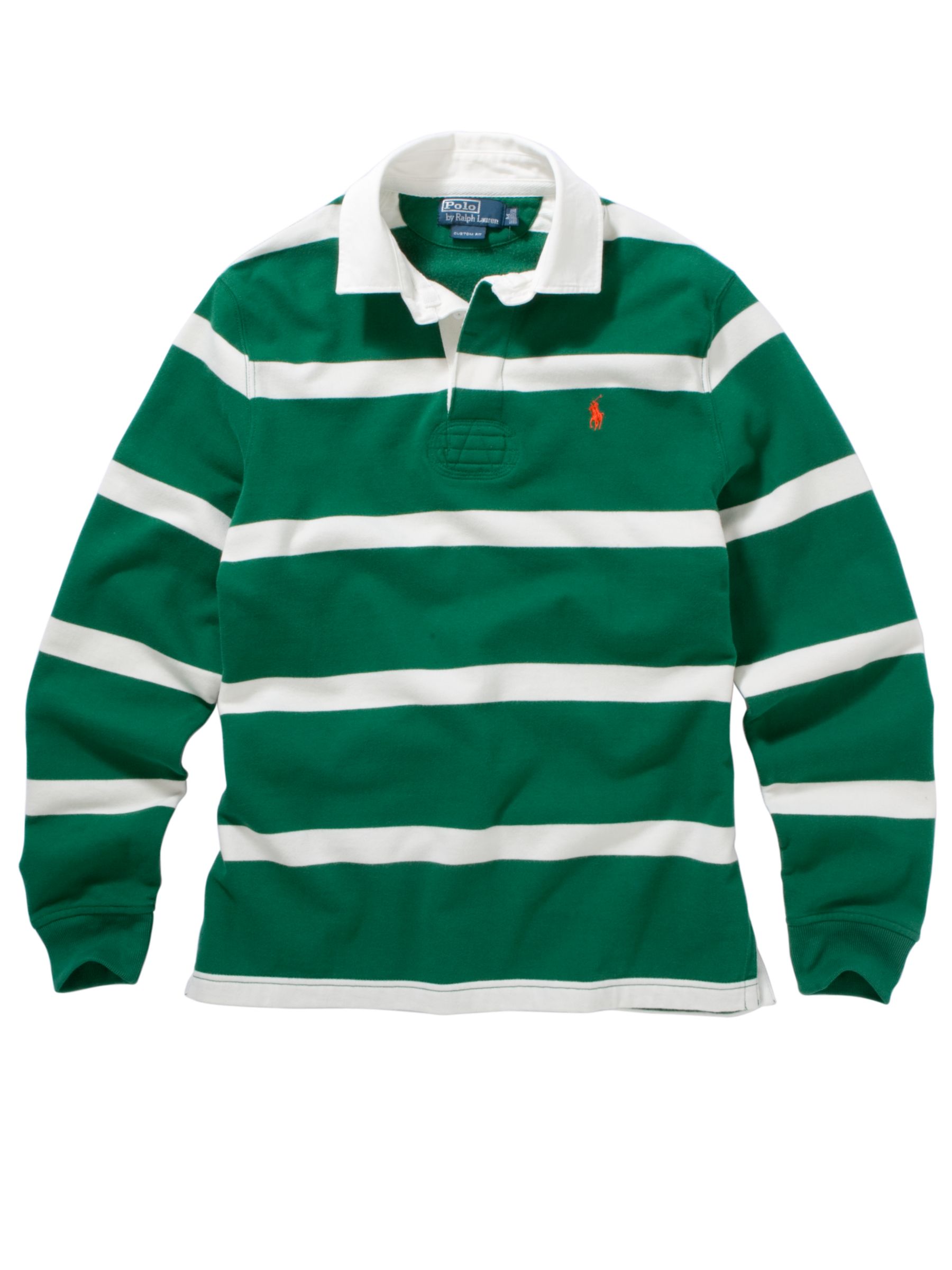 Polo Ralph Lauren Stripe Rugby Shirt, Green/White
