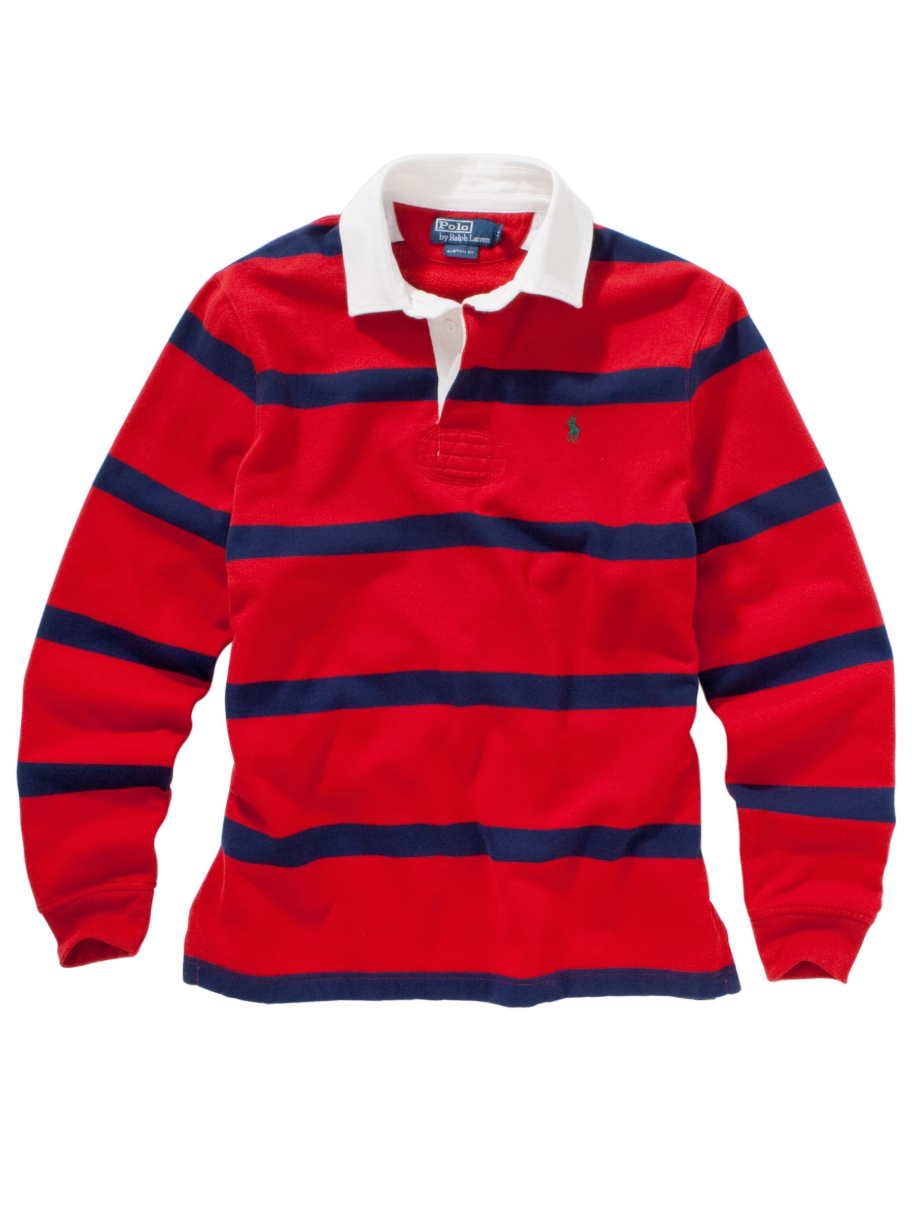 Polo Ralph Lauren Stripe Rugby Shirt, Red/navy