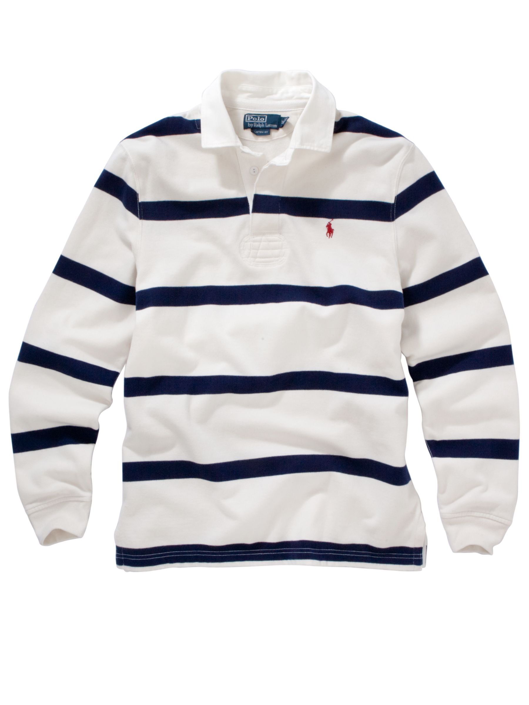 Polo Ralph Lauren Stripe Rugby Shirt, White/navy