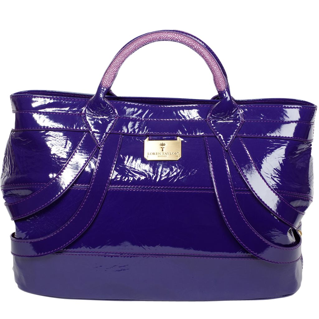 Loren Taylor Cole Gloss Tote Handbag, Purple at JohnLewis