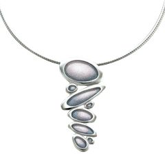 Sheila Fleet Pebbles Silver & Enamel Pearl Grey Pendant Necklet at John Lewis