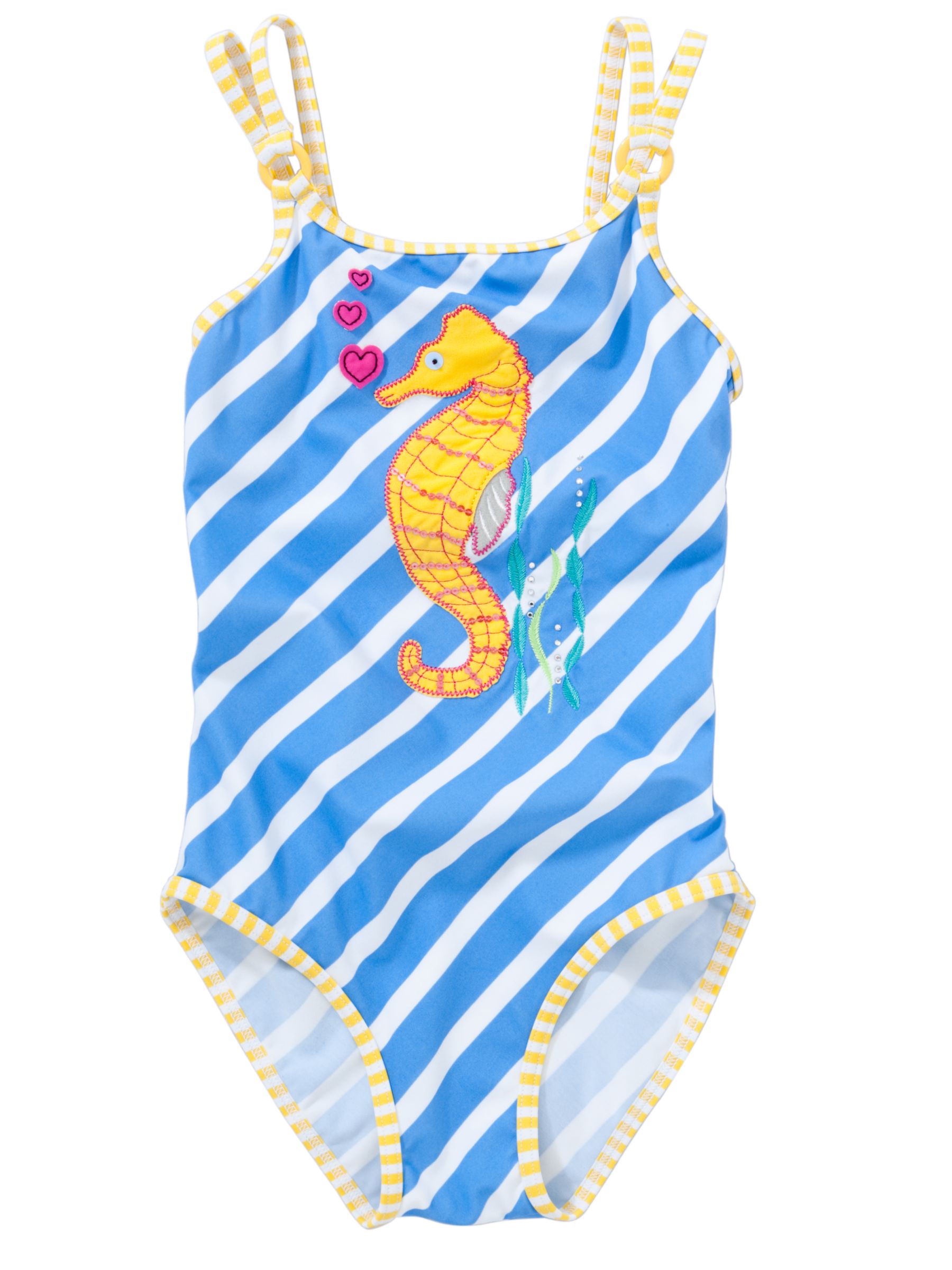 John Lewis Girl Striped Seahorse Swimsuit,