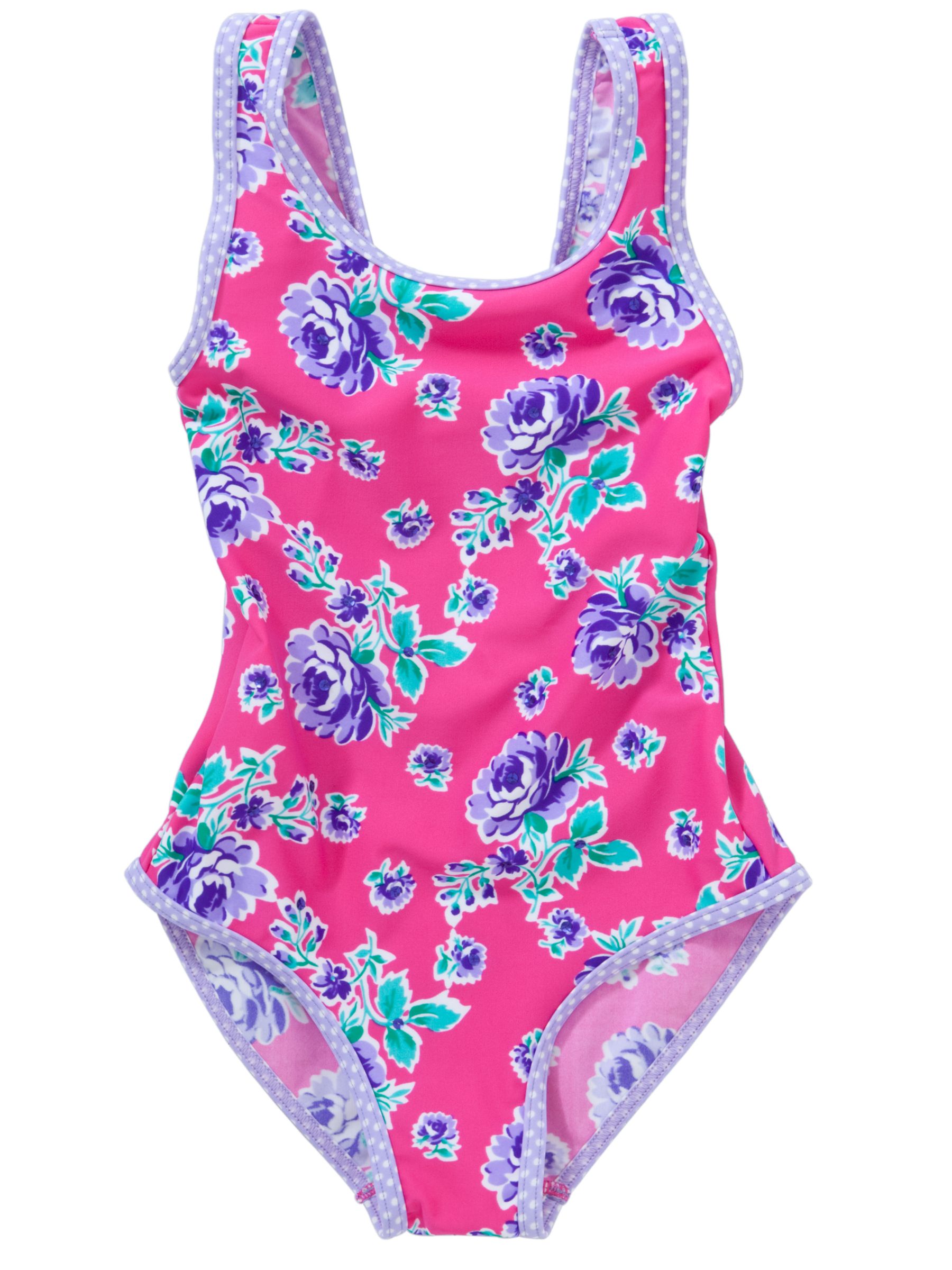 John Lewis Girl All Over Print Floral Swimsuit,