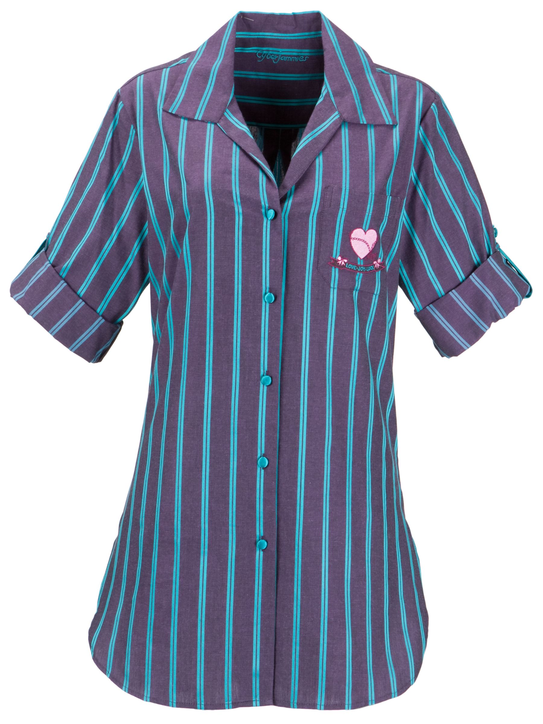 Cyberjammies Paradise Heather Nightshirt, Purple Stripe