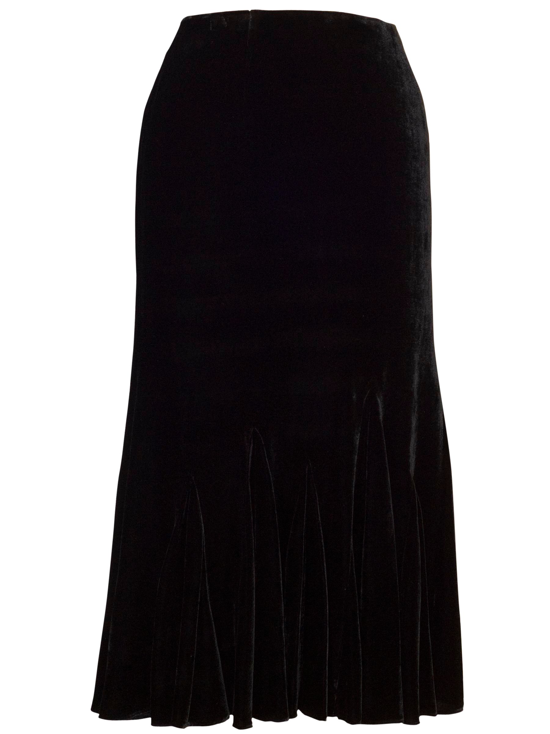 Chesca Velvet Godet Skirt, Black at John Lewis